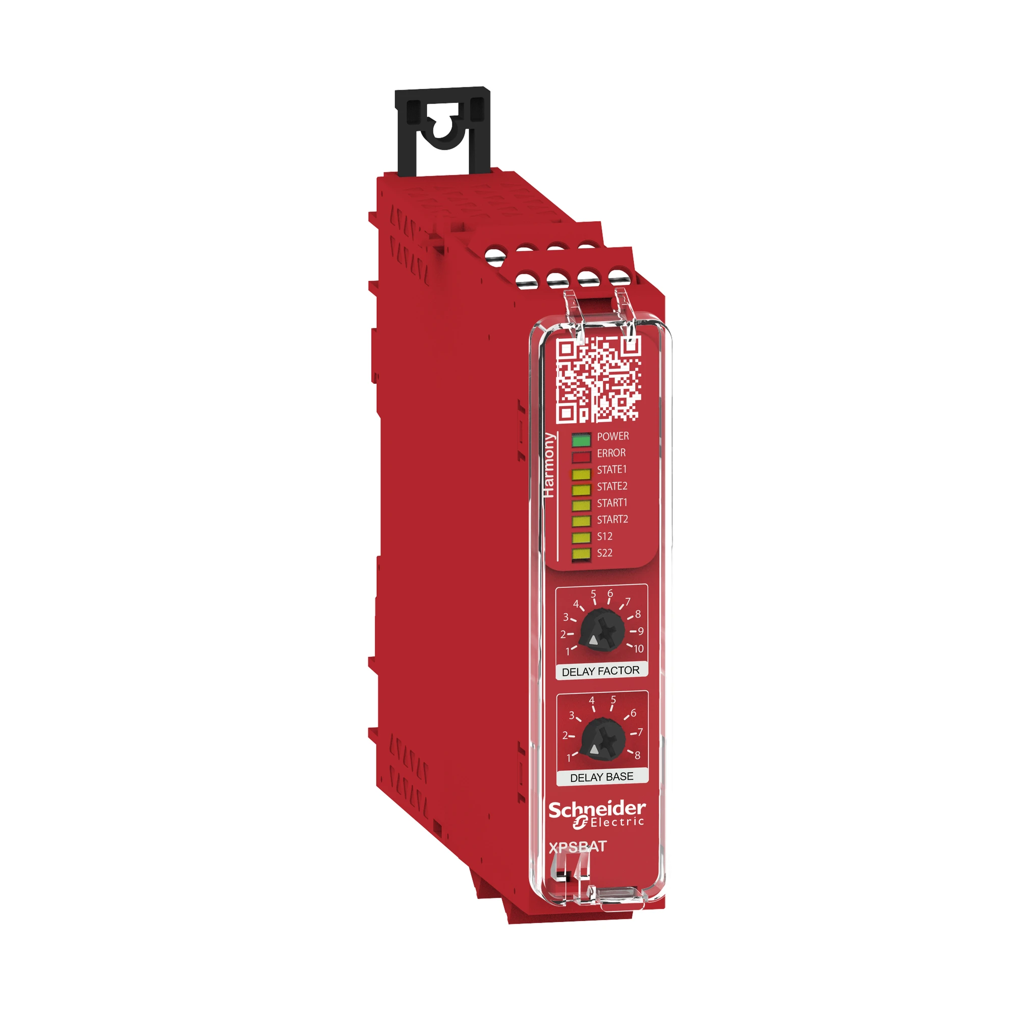 Schneider Electric XPSBAT12A1AP Safety Relay, Harmony XPSB, 2 Functions, 1 Circuit, PLe/Cat4/SIL3, 2S+1Sv 0.1-900s 1T, 24VAC/DC, screw (img_001)