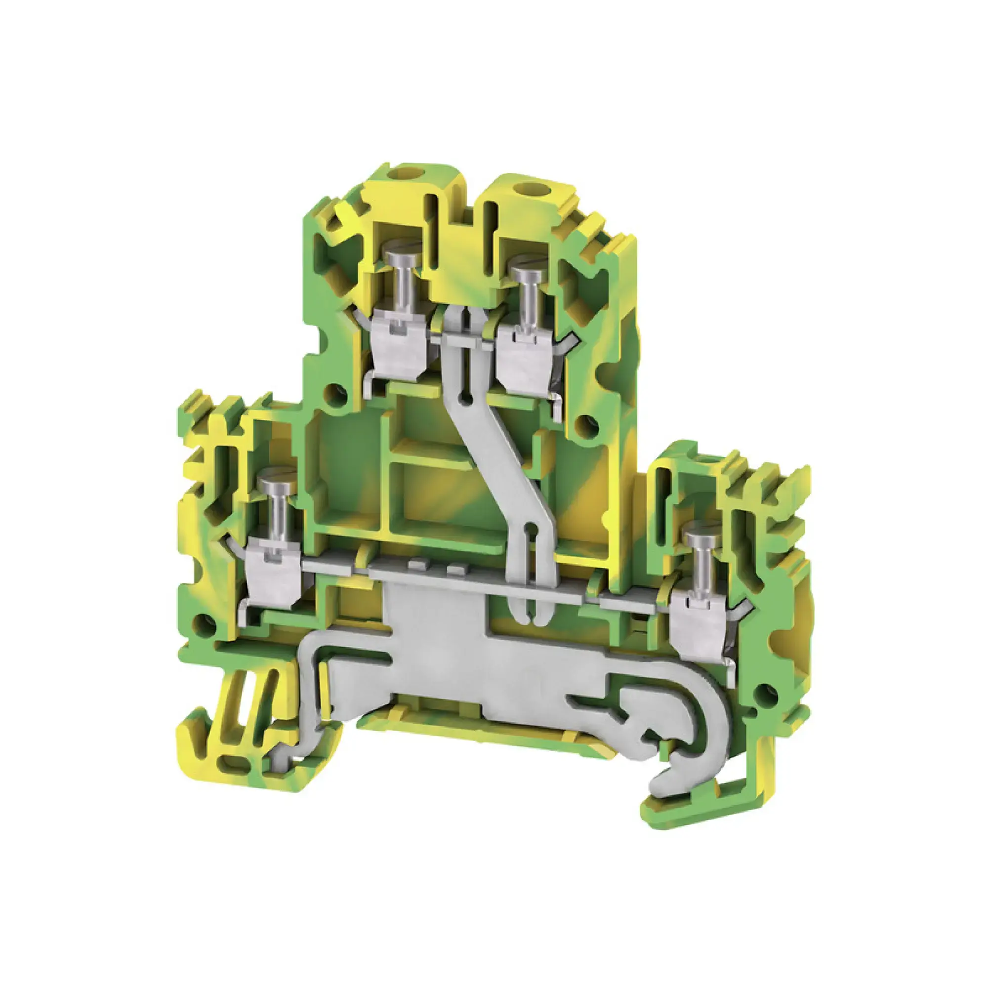 Weidmüller 1041620000 Multi-tier PE terminal, Screw connection, Green/yellow, 2.5 mm², 800 V, Number of connections: 4, Number of levels: 2, TS 35, V-0, Wemid (img_001)