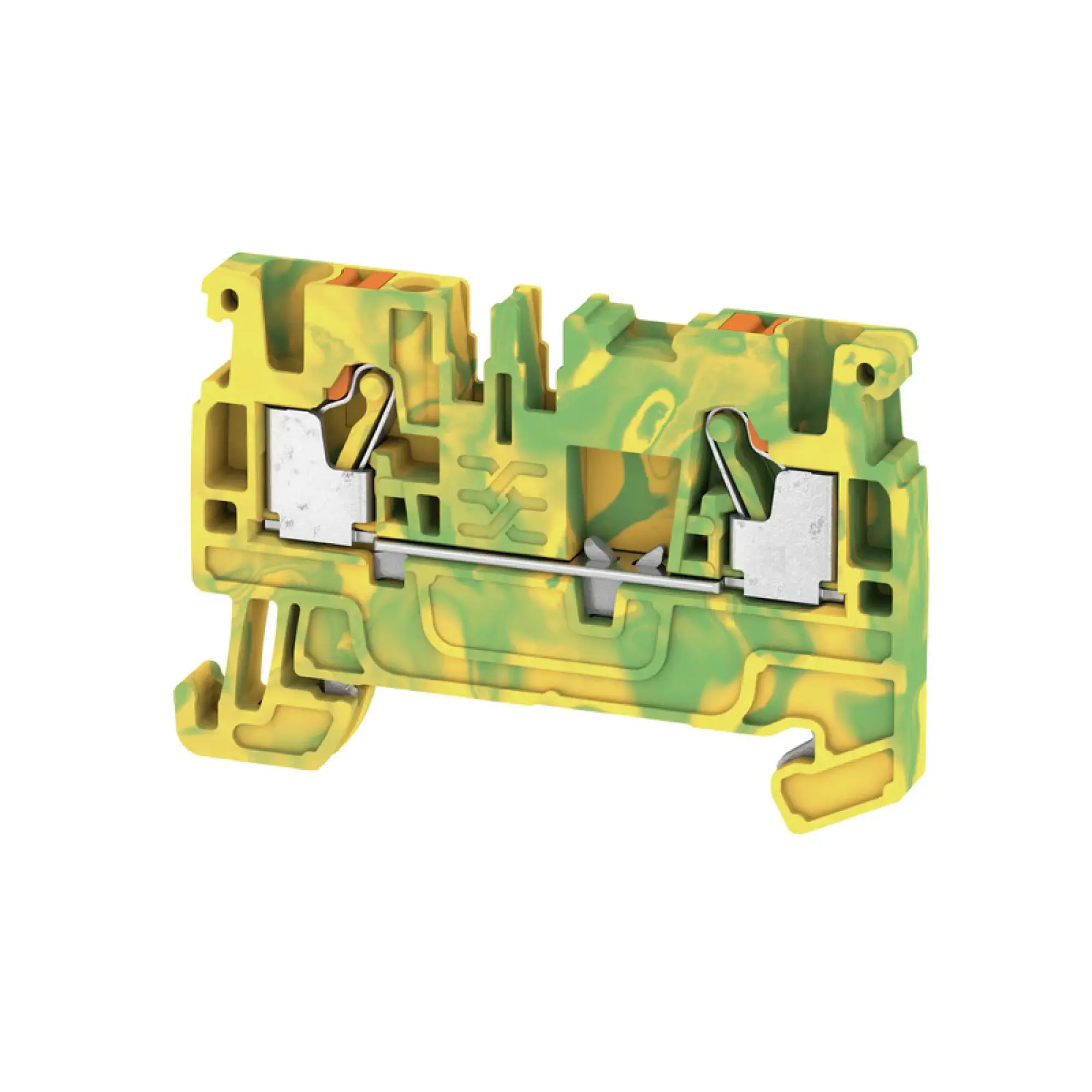Weidmüller 1521680000 PE terminal, PUSH IN, Green/yellow, 2.5 mm², 800 V, Number of connections: 2, Number of levels: 1, TS 35, V-0, Wemid (img_001)