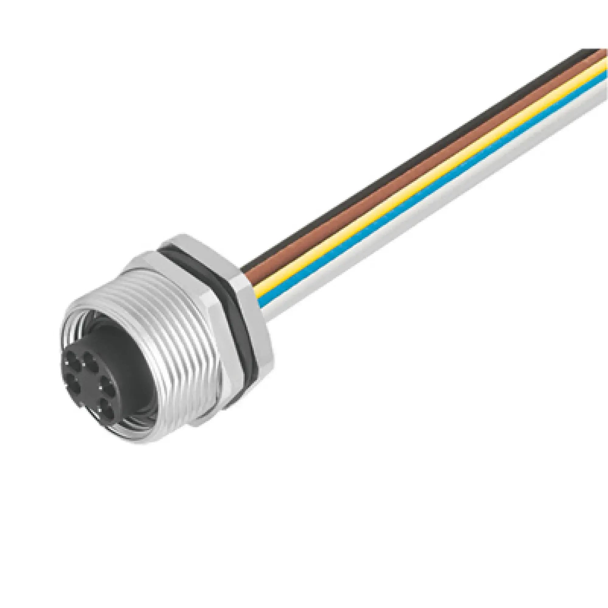 Weidmüller 1292500000 Round plug ,Built-in (with cable), Socket connector, 7/8", Number of poles: 5, 0.2 m, Cable glands: PG 11, 0.75 mm², PUR/ PUR (img_001)