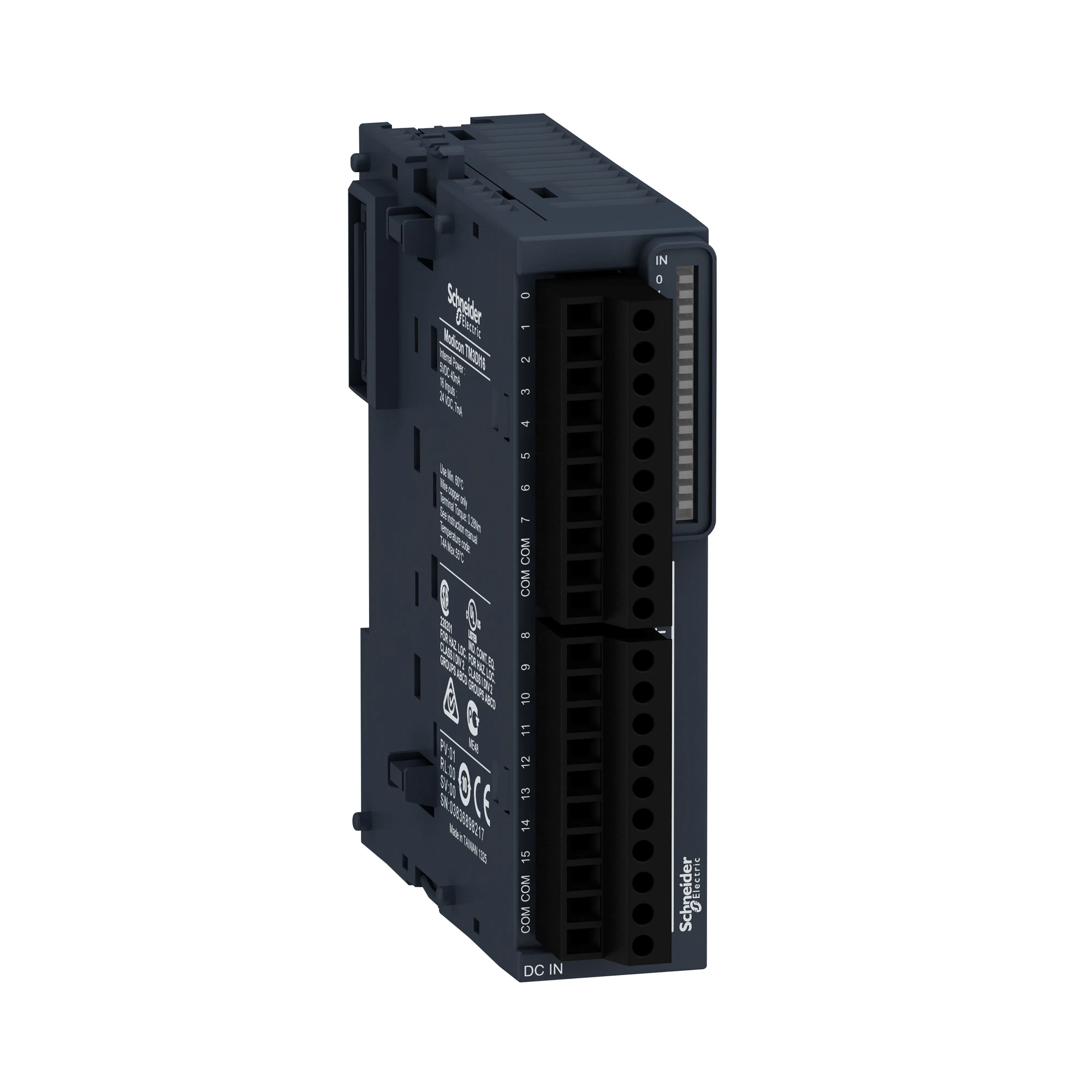 Schneider Electric TM3DI16 Digital Input Module, Modicon TM3, 16 Inputs, 24 VDC, Screw Terminals (img_001)
