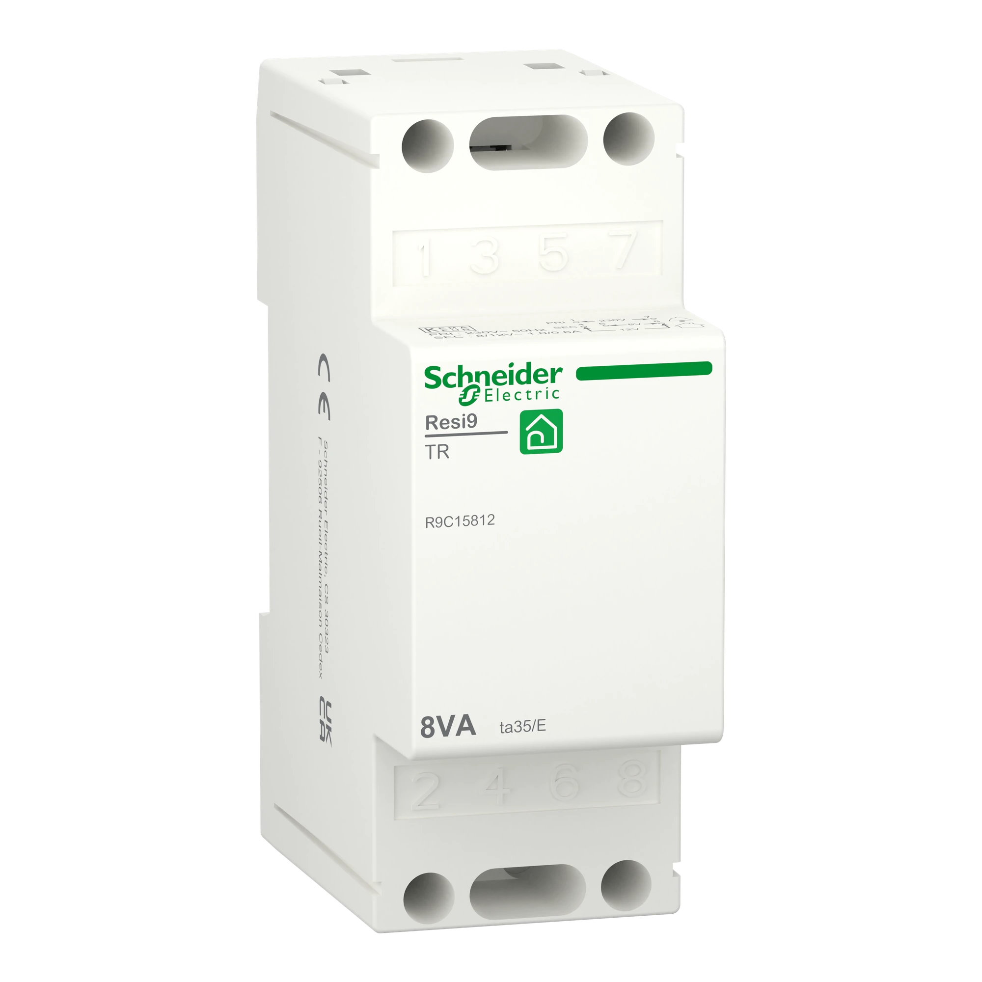Schneider Electric R9C15812 Resi9 Doorbell Transformer iTR, 230V 50-60 Hz, Output 8-12 V AC, 8 VA (img_001)