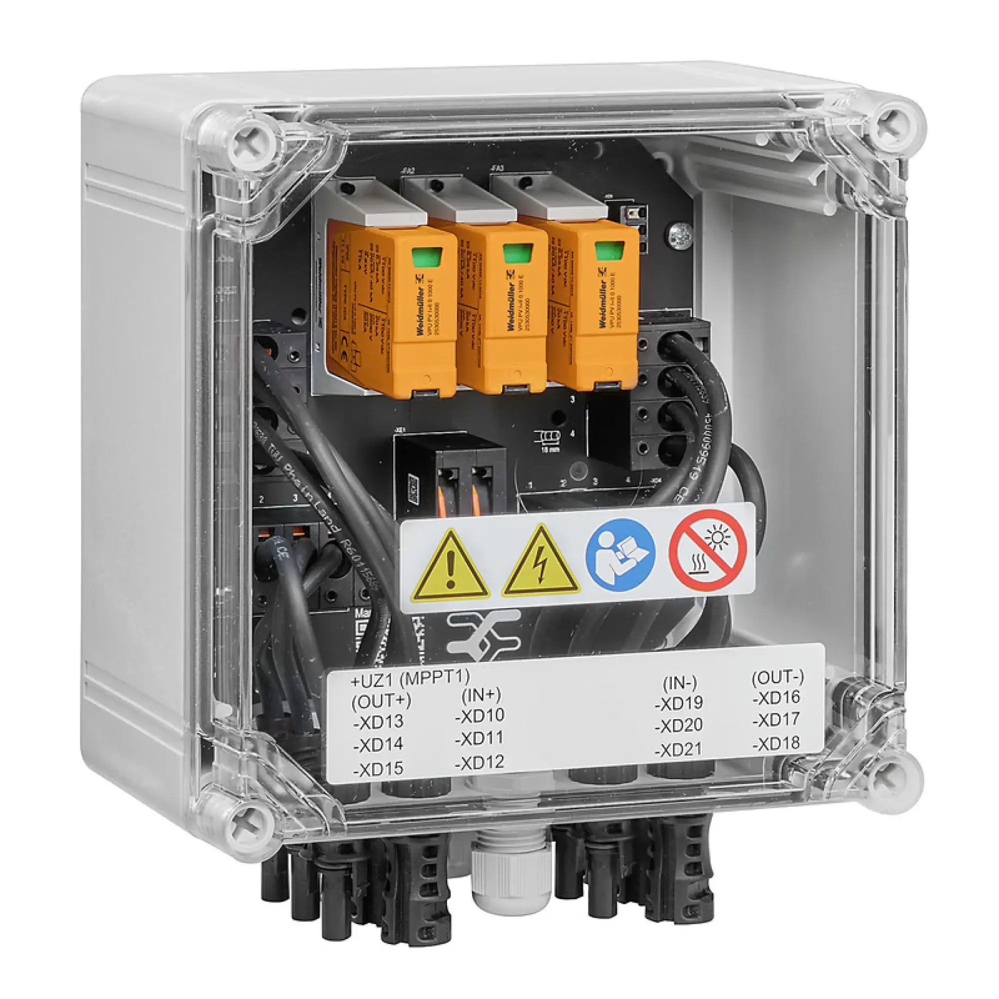 Weidmüller 2890320000 Combiner Box (Photovoltaik), 1100 V, 1 MPP, 3 Inputs / 3 Outputs per MPP, Surge protection I / II, MC4-Evo 2 (img_001)