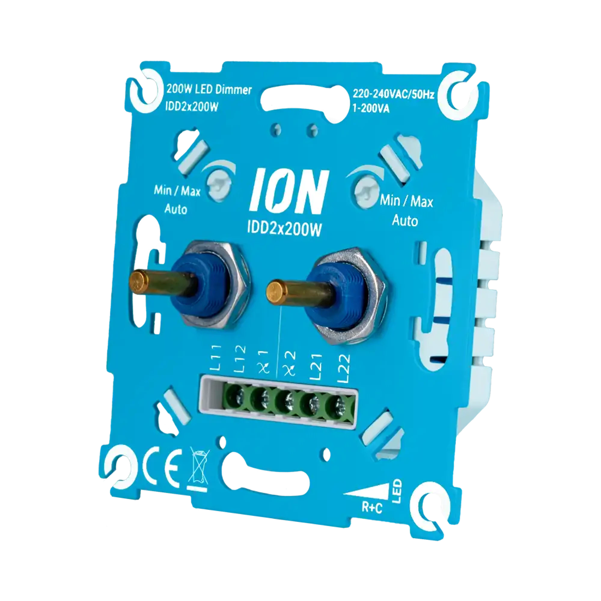 ION INDUSTRIES 90.200.010 Double LED Dimmer Switch 2x200 Watt (img_003)