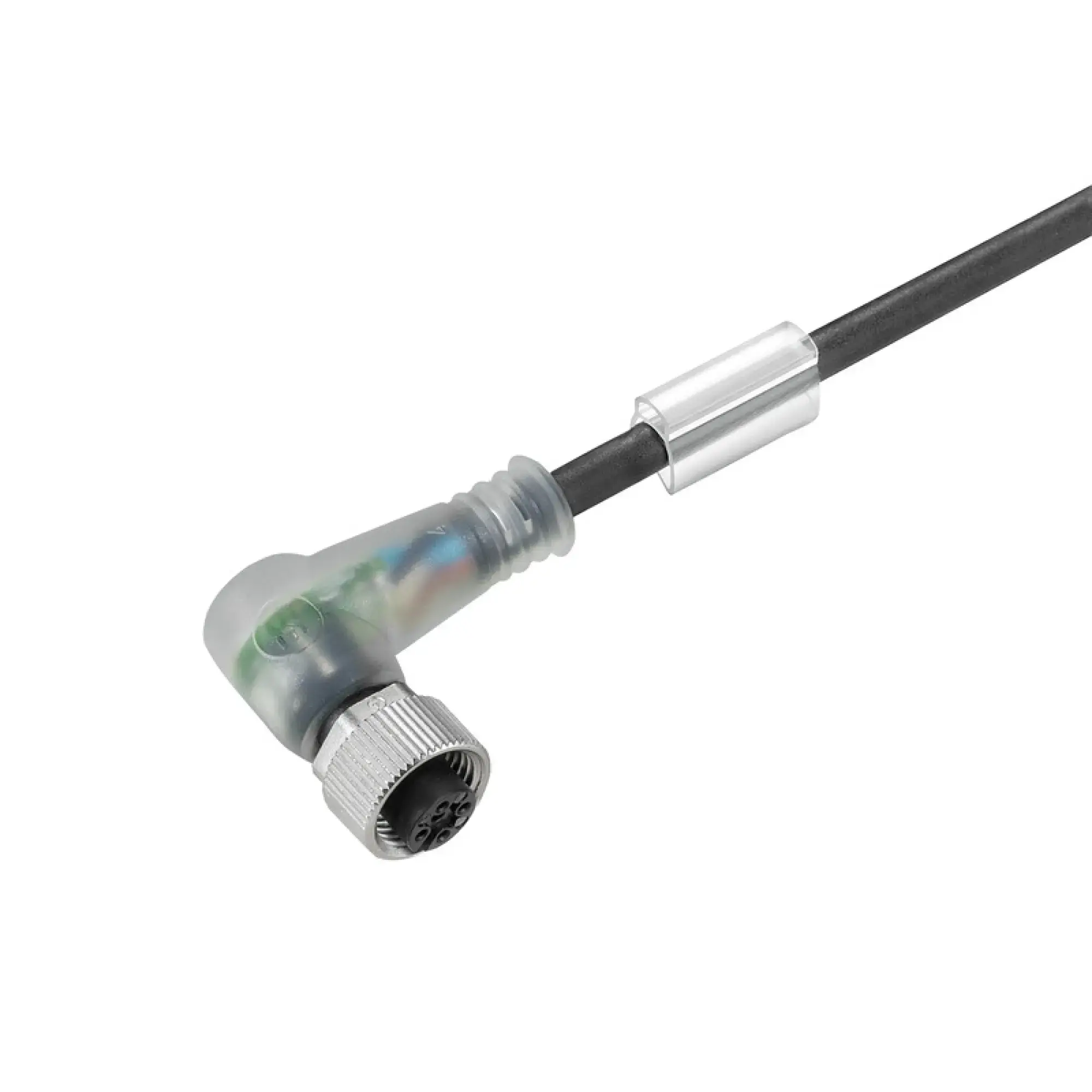 Weidmüller 1004330750 Sensor-actuator Cable (assembled), One end without connector, M12, Number of poles: 3, Socket, angled, LED: Yes, Cable length: 7.5 m, Shielded: No (img_001)