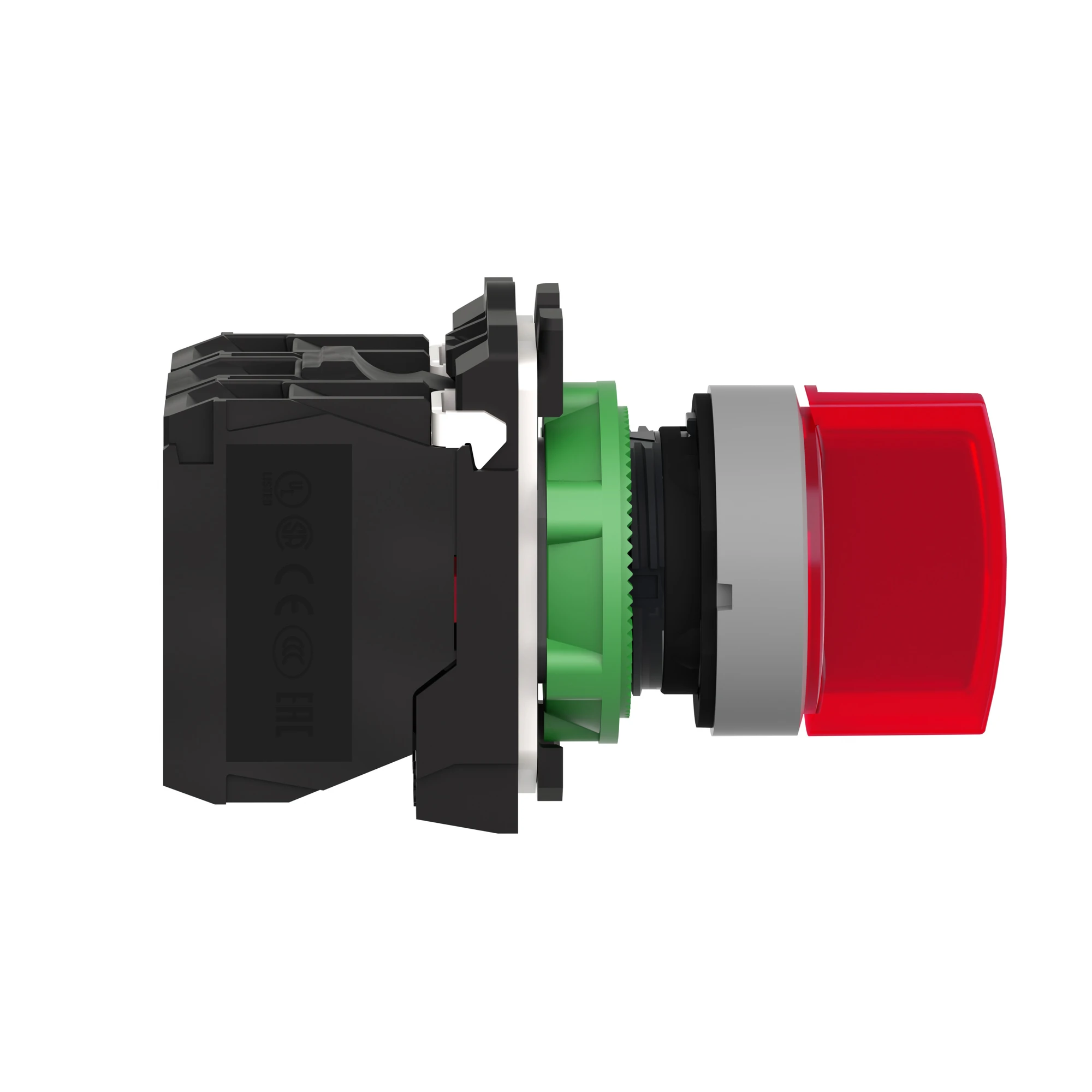 Schneider Electric XB5AK134M5C0 Illuminated selector switch, Harmony XB5, plastic, light gray, red, 22mm, universal LED, 3 positions, 1NO + 1NC, 230-240V AC (img_003)