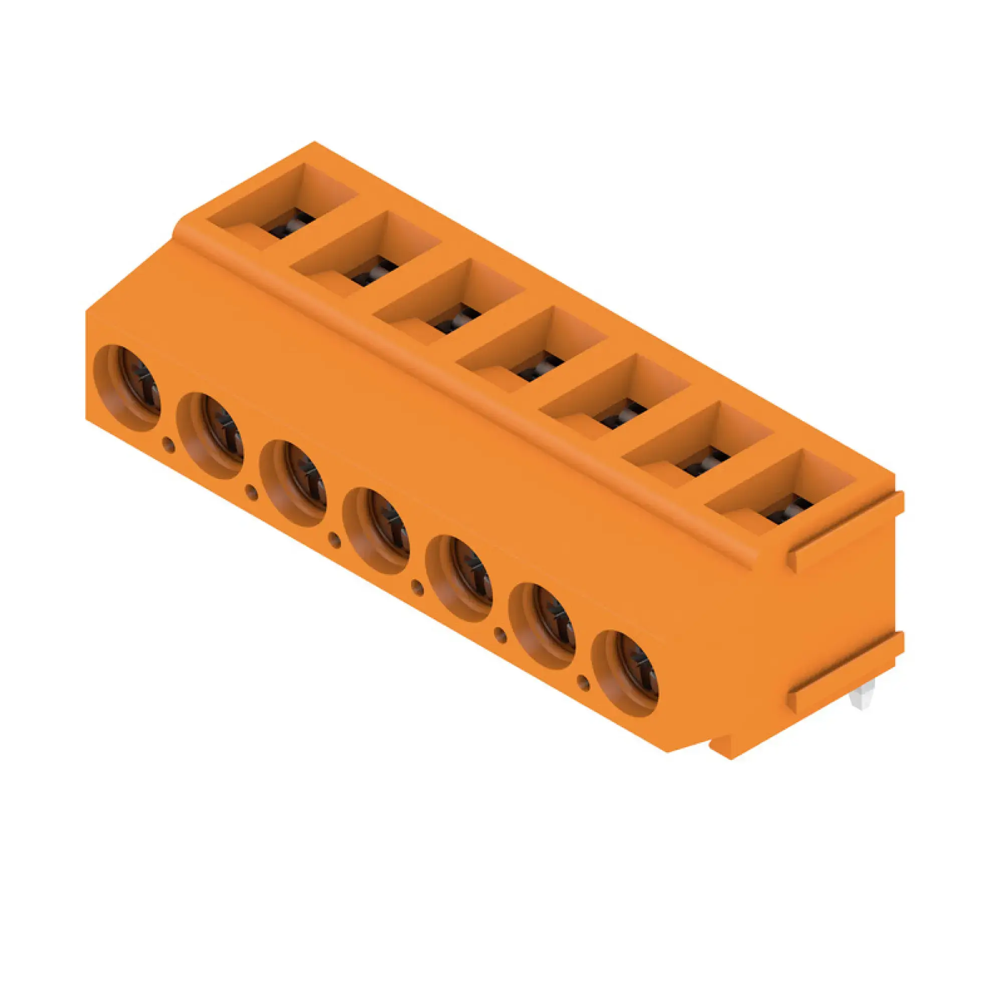 Weidmüller 1234270000 PCB terminal, 320 V, 17.5 A, Pitch in mm: 5.00, 2.5 mm², Number of poles: 7, Clamping yoke connection, THT solder connection, 180°, Box (img_001)