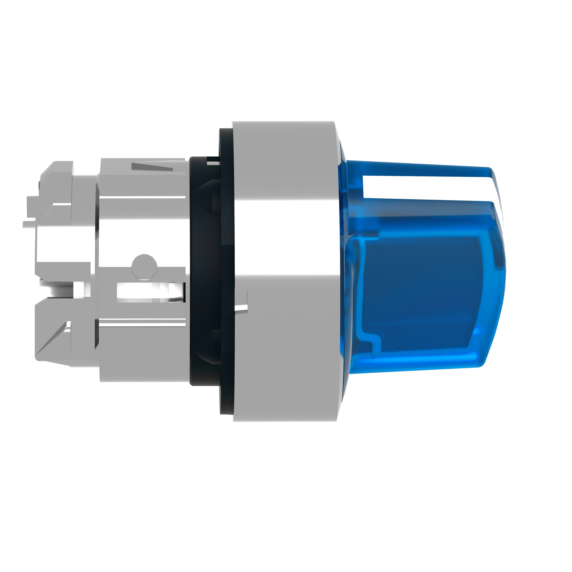 Schneider Electric ZB4BK1463 Illuminated Selector Switch, Front Element, Harmony XB4, Metal, 22mm, Blue, for Universal LED, 2 Positions, Momentary (img_003)