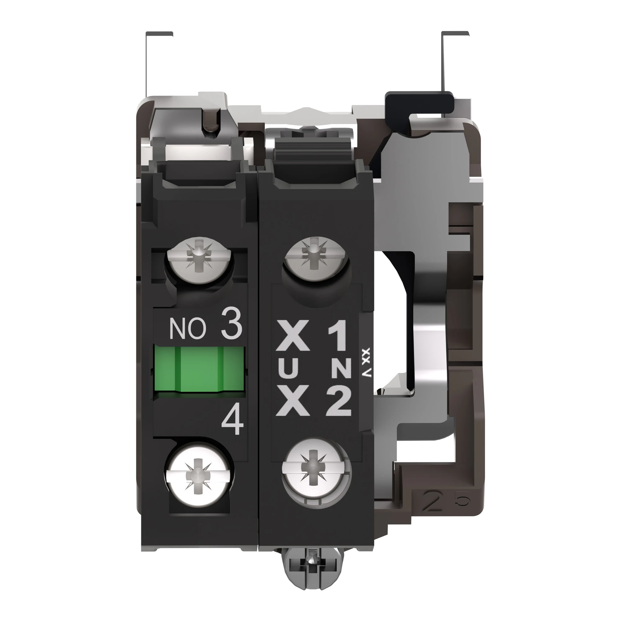 Schneider Electric ZB4BW0B11 Auxiliary contact block with mounting flange, Harmony XB4, metal, white, universal LED, 1NO, 24V ACDC (img_002) Schneider Electric ZB4BW0B11 Auxiliary contact block with mounting flange, Harmony XB4, metal, white, universal LED, 1NO, 24V ACDC (img_002)