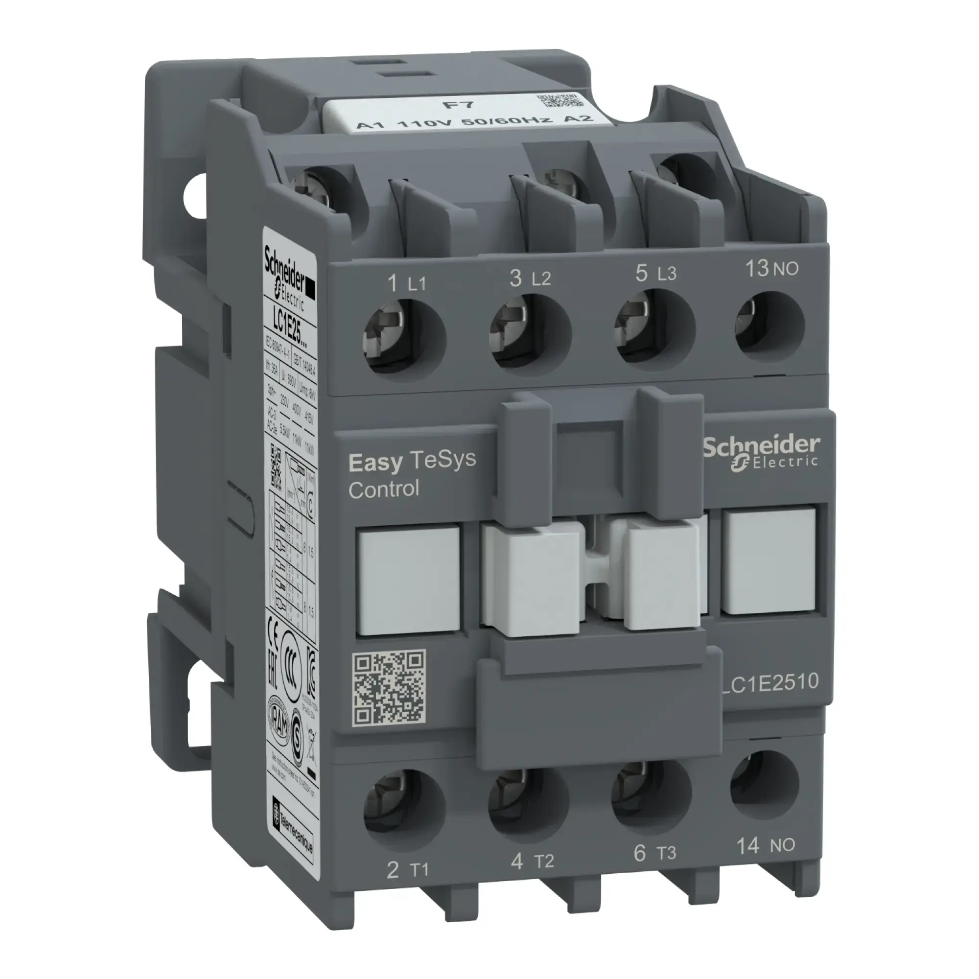 Schneider Electric LC1E2510F7 Easy TeSys Leistungsschütz 3P 25A 1NO 110V AC 50/60Hz (img_002)
