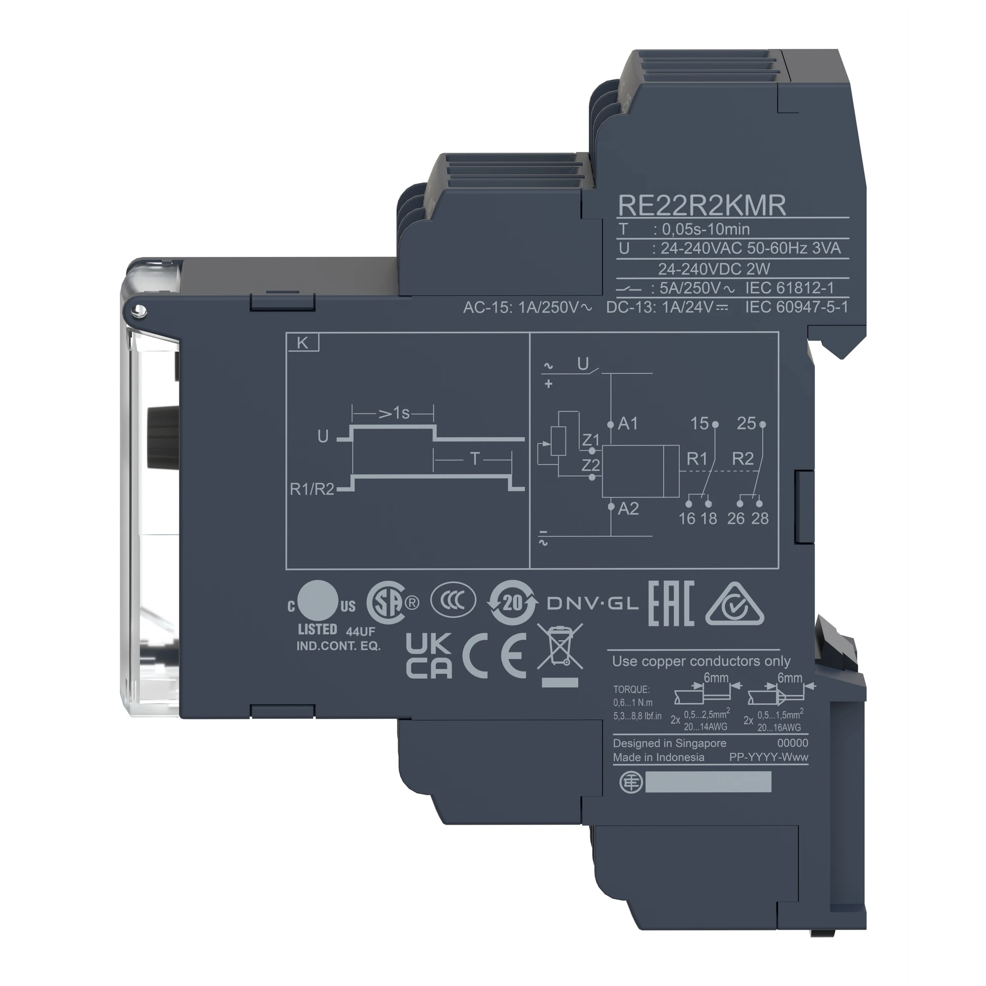 Schneider Electric RE22R2KMR Fallback delay without auxiliary power, 0.05 s-10 min, 24-240VAC/DC, 2 W (img_007) Schneider Electric RE22R2KMR Fallback delay without auxiliary power, 0.05 s-10 min, 24-240VAC/DC, 2 W (img_007)