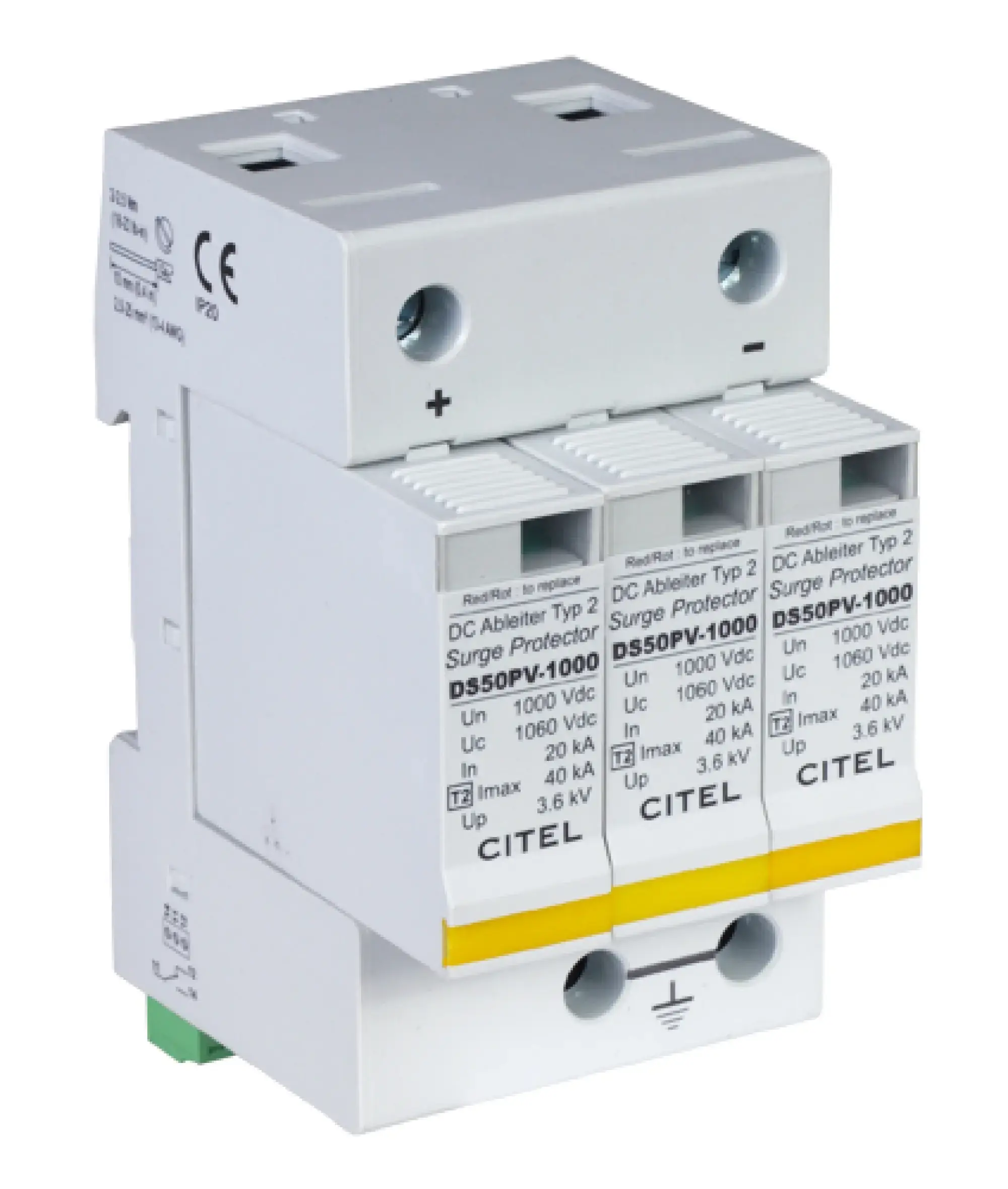 Citel 480311 Überspannungsableiter 2-polig Typ 2 für 1000 VDC Photovoltaik-Anwendungen (img_001) Citel 480311 Überspannungsableiter 2-polig Typ 2 für 1000 VDC Photovoltaik-Anwendungen (img_001)