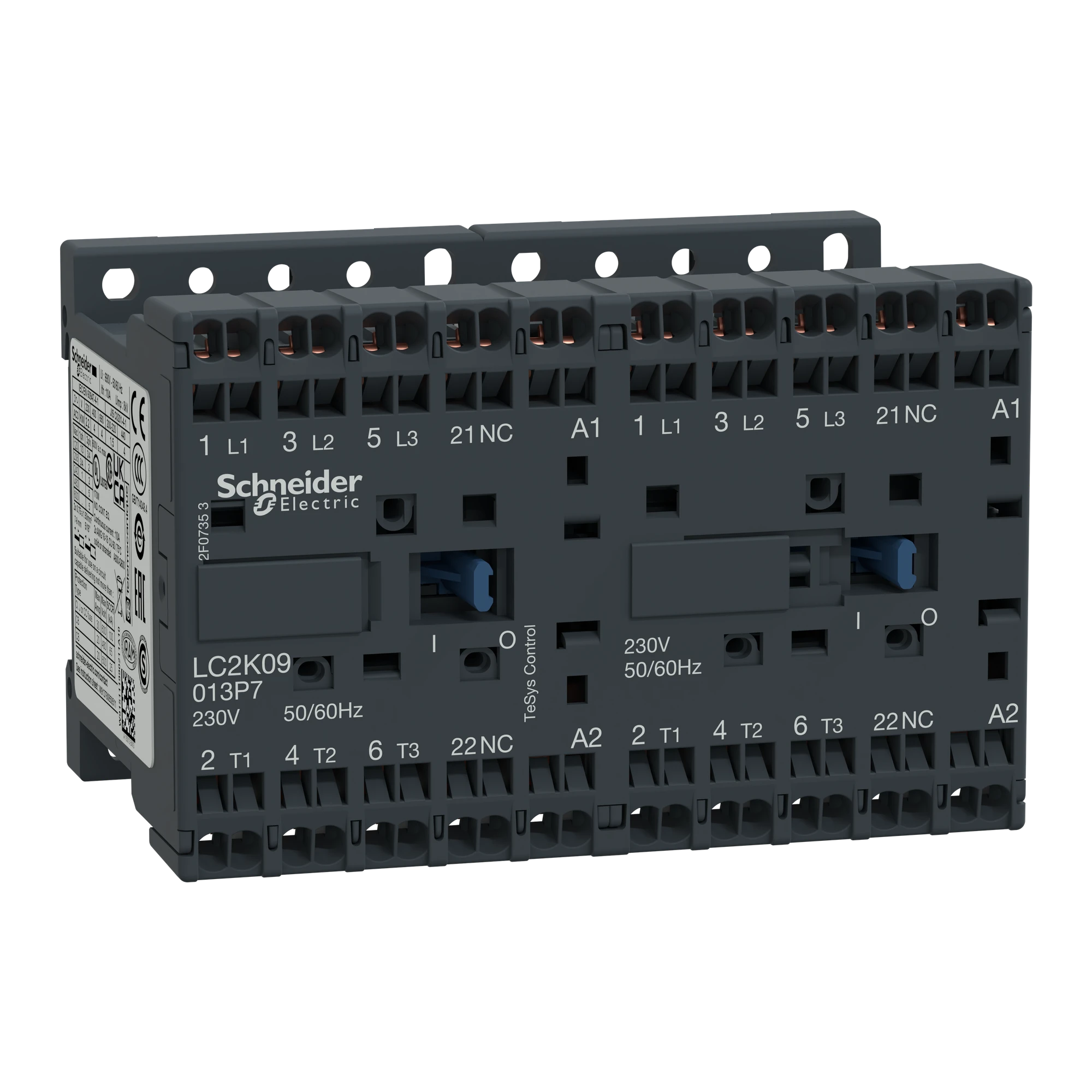 Schneider Electric LC2K09013P7 Reversing Contactor Combination, 3p +1NC, 4kW/400V/AC3, 9A, Coil 230V 50/60Hz (img_001) Schneider Electric LC2K09013P7 Reversing Contactor Combination, 3p +1NC, 4kW/400V/AC3, 9A, Coil 230V 50/60Hz (img_001)