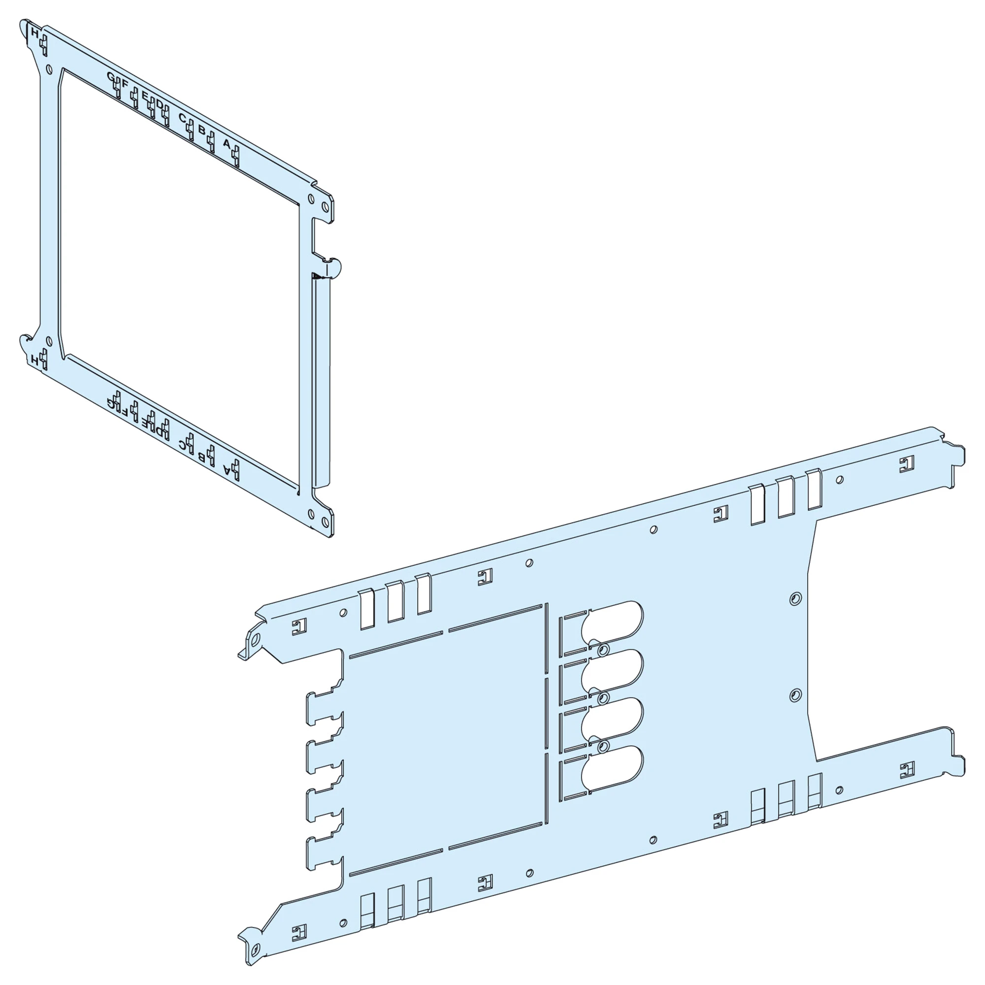 Schneider Electric LVS03415 PrismaSeT-P, Mounting Plate, ComPacT NSX/NSX Vigi100-250 3-4 pole, Plug-in technology, horizontal, Width=650mm, Height=5Modules (img_001)