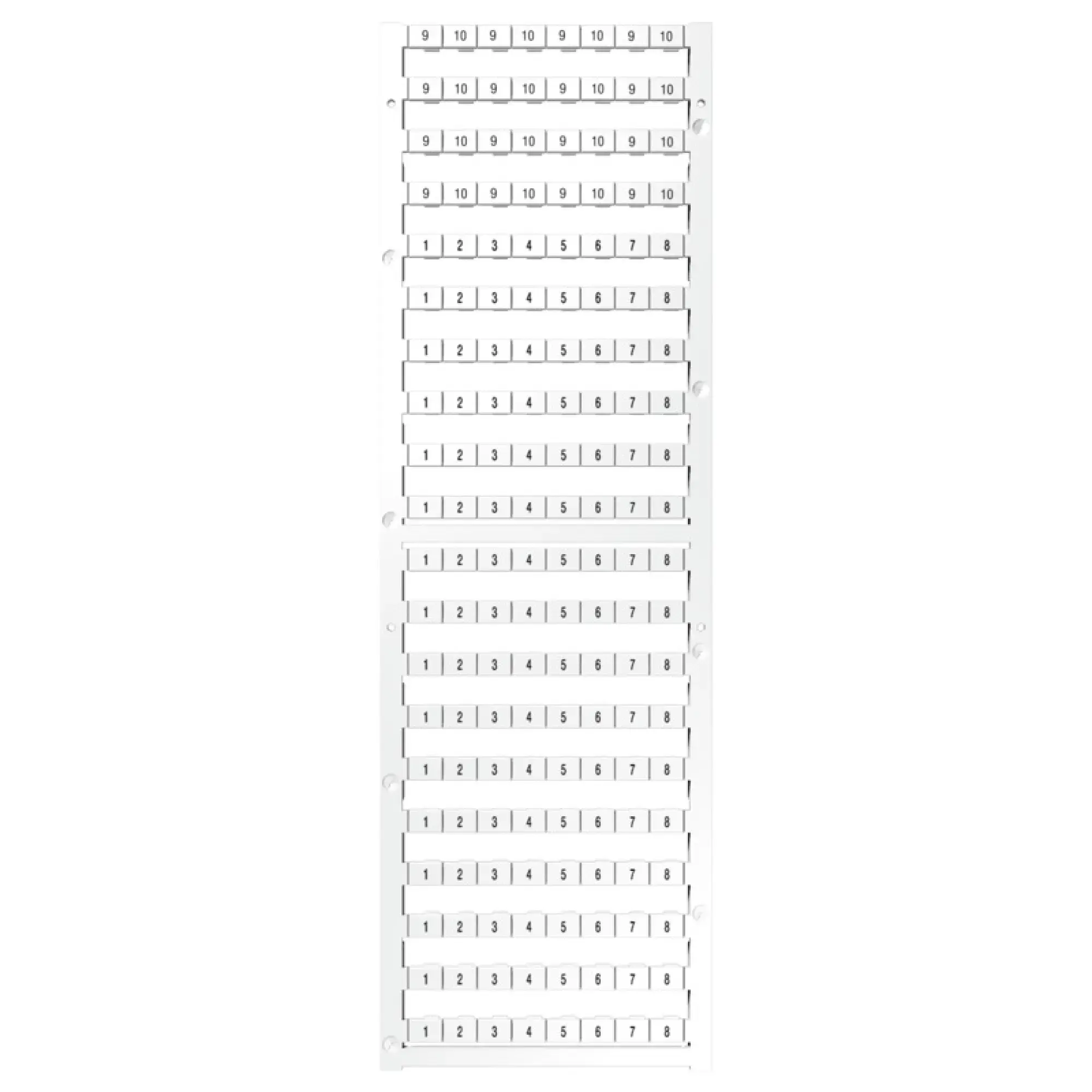 Weidmüller 2748000000 Terminal marking, white, Pitch in mm: 8.00, Printed characters: Numbers, horizontal (img_003)