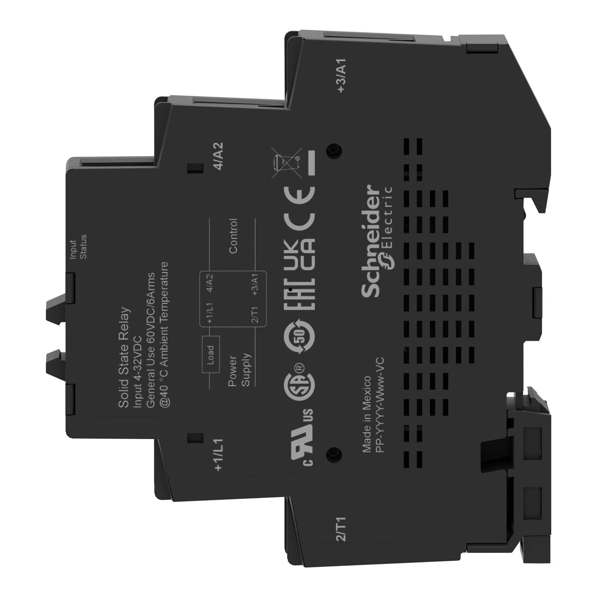 Schneider Electric SSM1A16B7 Semiconductor relay, DIN rail, Input: 18-36 VAC, Output: 24-280 VAC, 6 A, zero cross (img_006) Schneider Electric SSM1A16B7 Semiconductor relay, DIN rail, Input: 18-36 VAC, Output: 24-280 VAC, 6 A, zero cross (img_006)