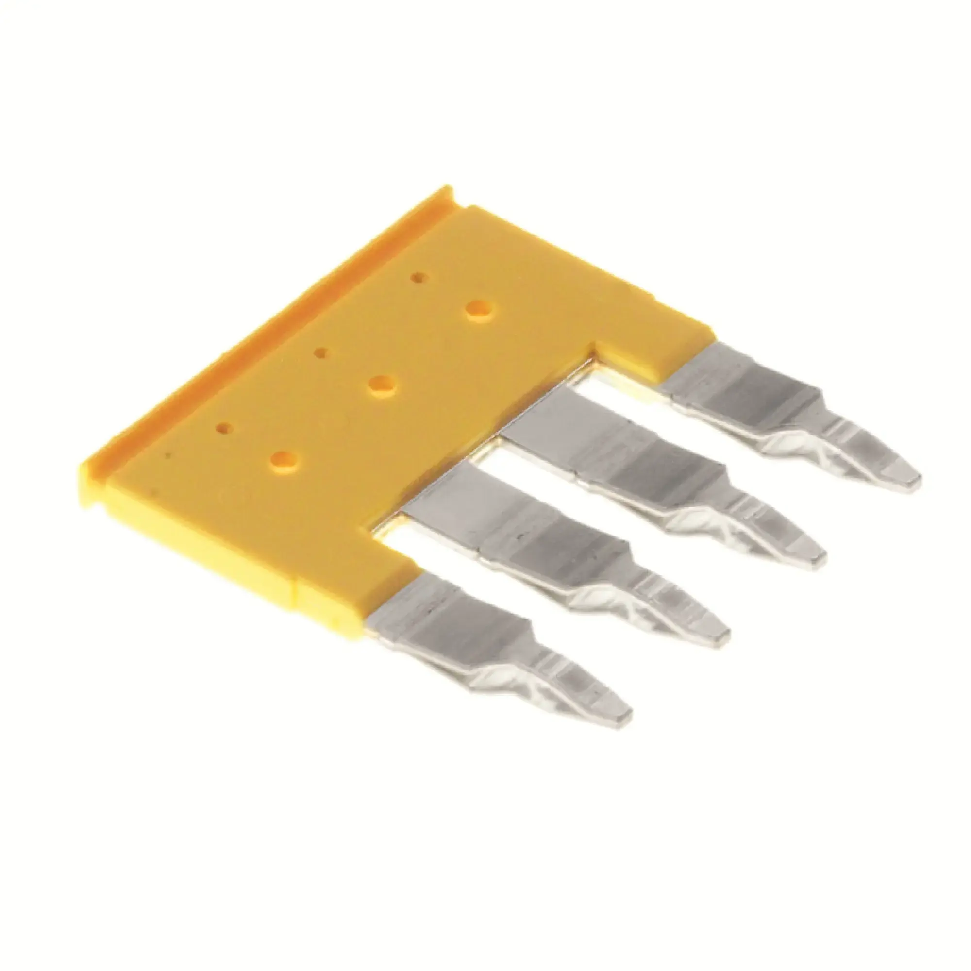 Weidmüller 1363030000 Cross-connector (terminal), Plugged, yellow, 41 A, Number of poles: 4, Pitch in mm: 8.10, Insulated: Yes, Width: 3.1 mm (img_001)