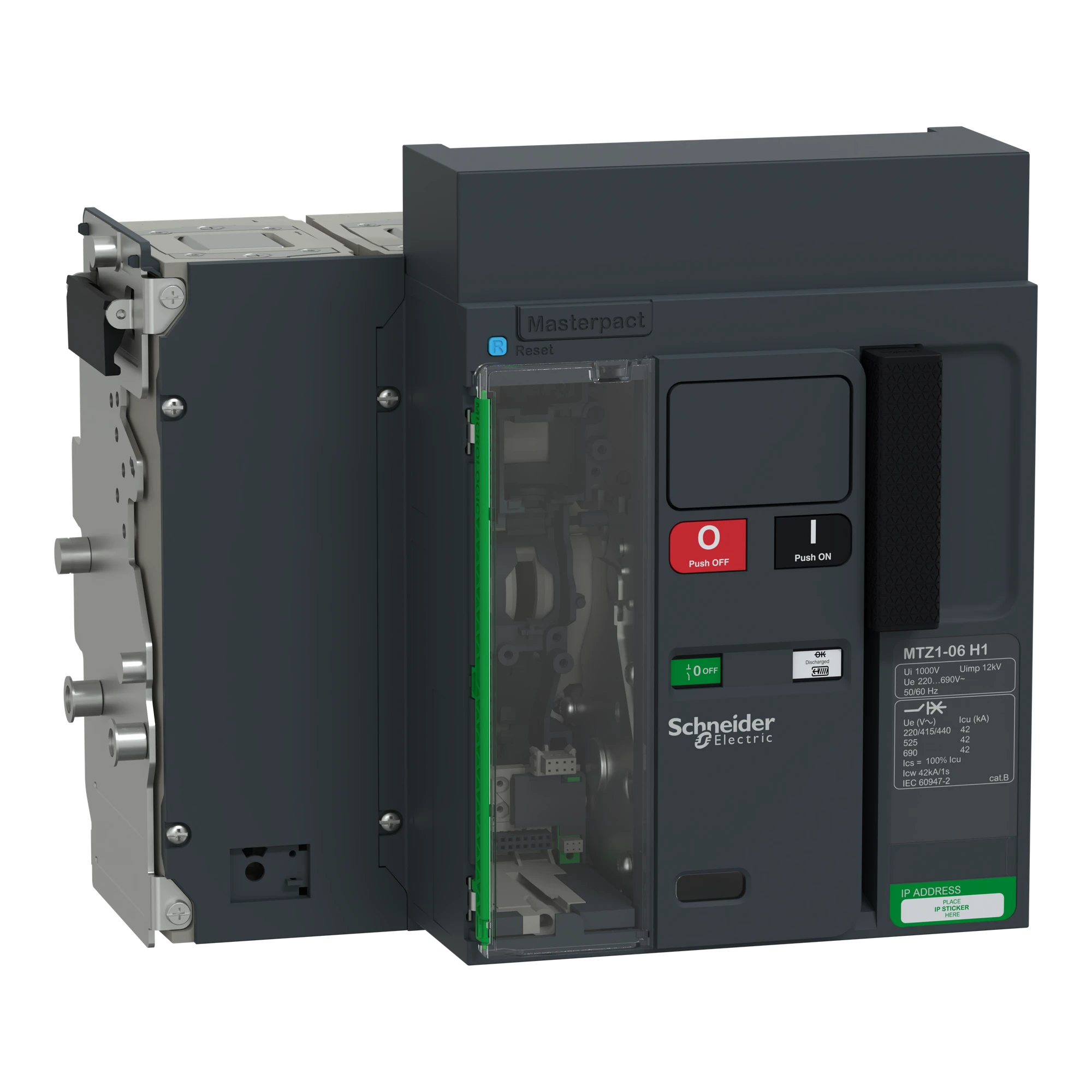 Schneider Electric LV947205 MasterPacT MTZ1 06 630A H1 42kA/440VAC (Icu) 4P Grundschalter Einschub für MicroLogic Active (img_001) Schneider Electric LV947205 MasterPacT MTZ1 06 630A H1 42kA/440VAC (Icu) 4P Grundschalter Einschub für MicroLogic Active (img_001)