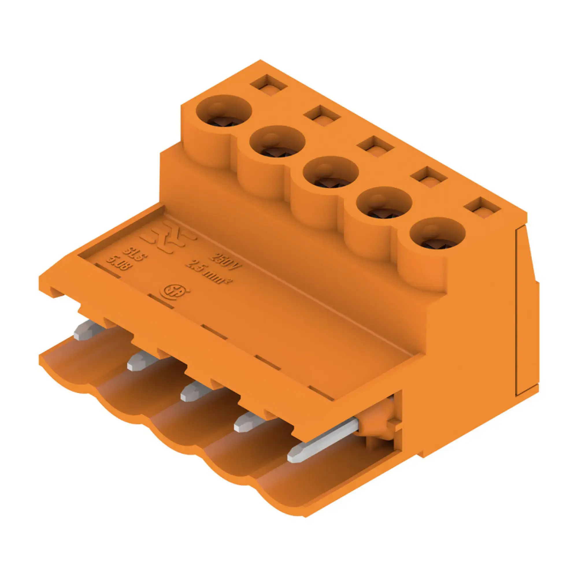 Weidmüller 1627120000 PCB connector (wire connection), 320 V, 21.5 A, Pitch in mm: 5.08, 3.31 mm², Number of poles: 5, Clamping yoke connection, Box (img_001)