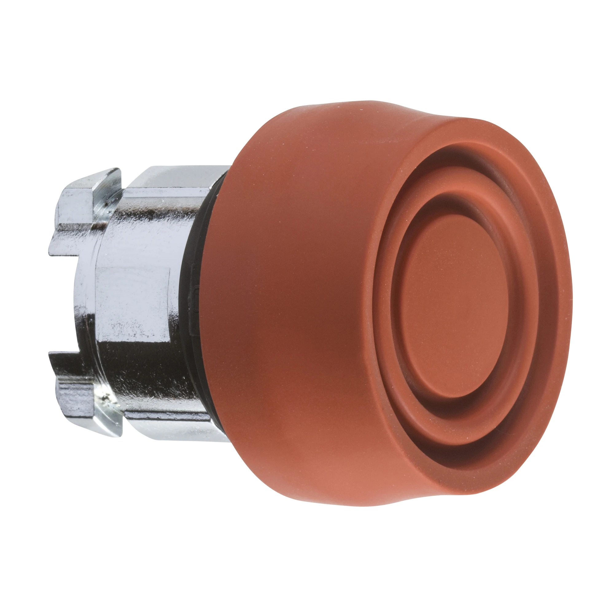 Schneider Electric ZB4BP4S Push Button, Front Element, Harmony XB4, Metal, 22mm, Red, Unlabeled, Momentary, with Protective Cap (img_001)