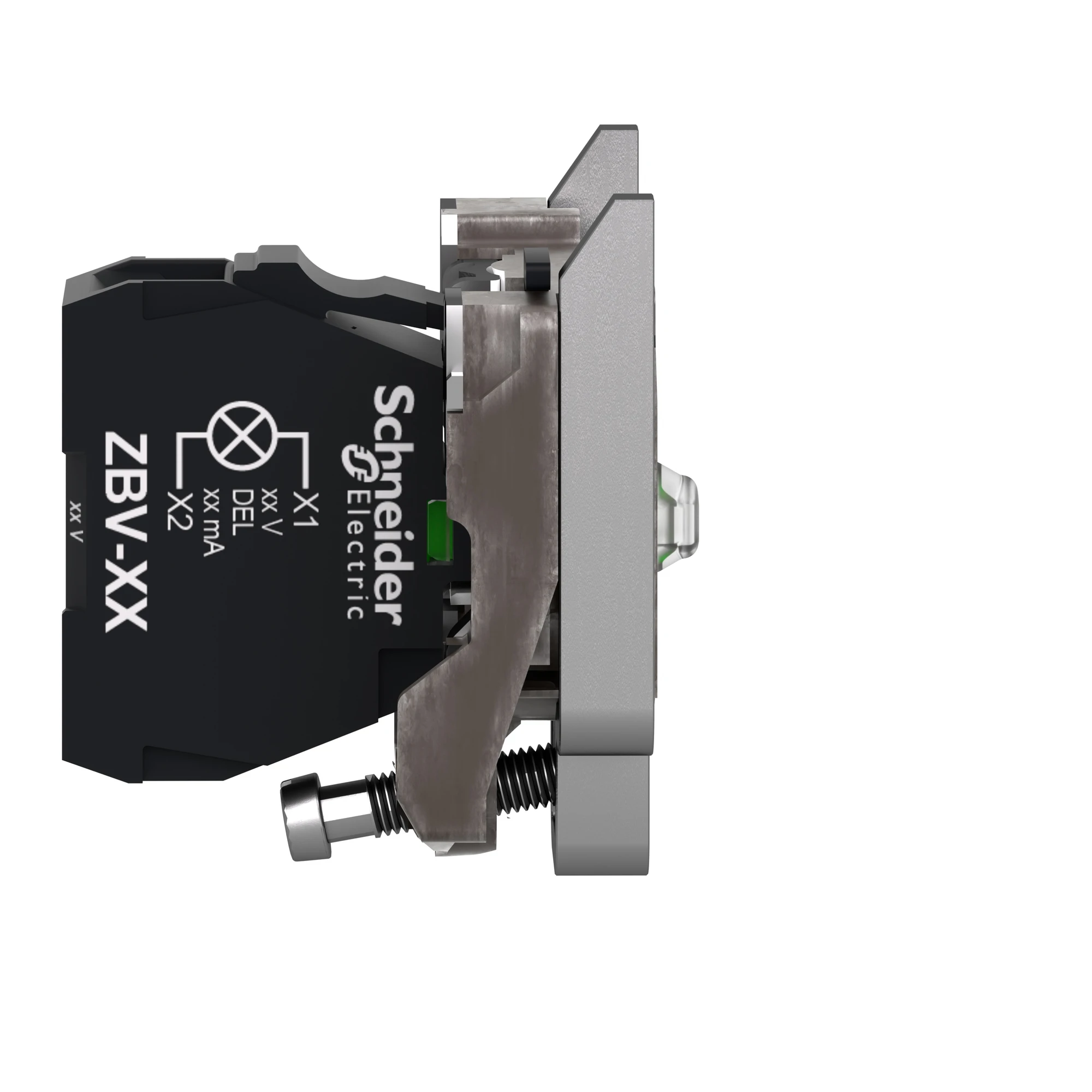 Schneider Electric ZB4BVB1 Lamp socket with mounting flange, Harmony XB4, metal, white, universal LED, screw clamp, 24V ACDC (img_006)
