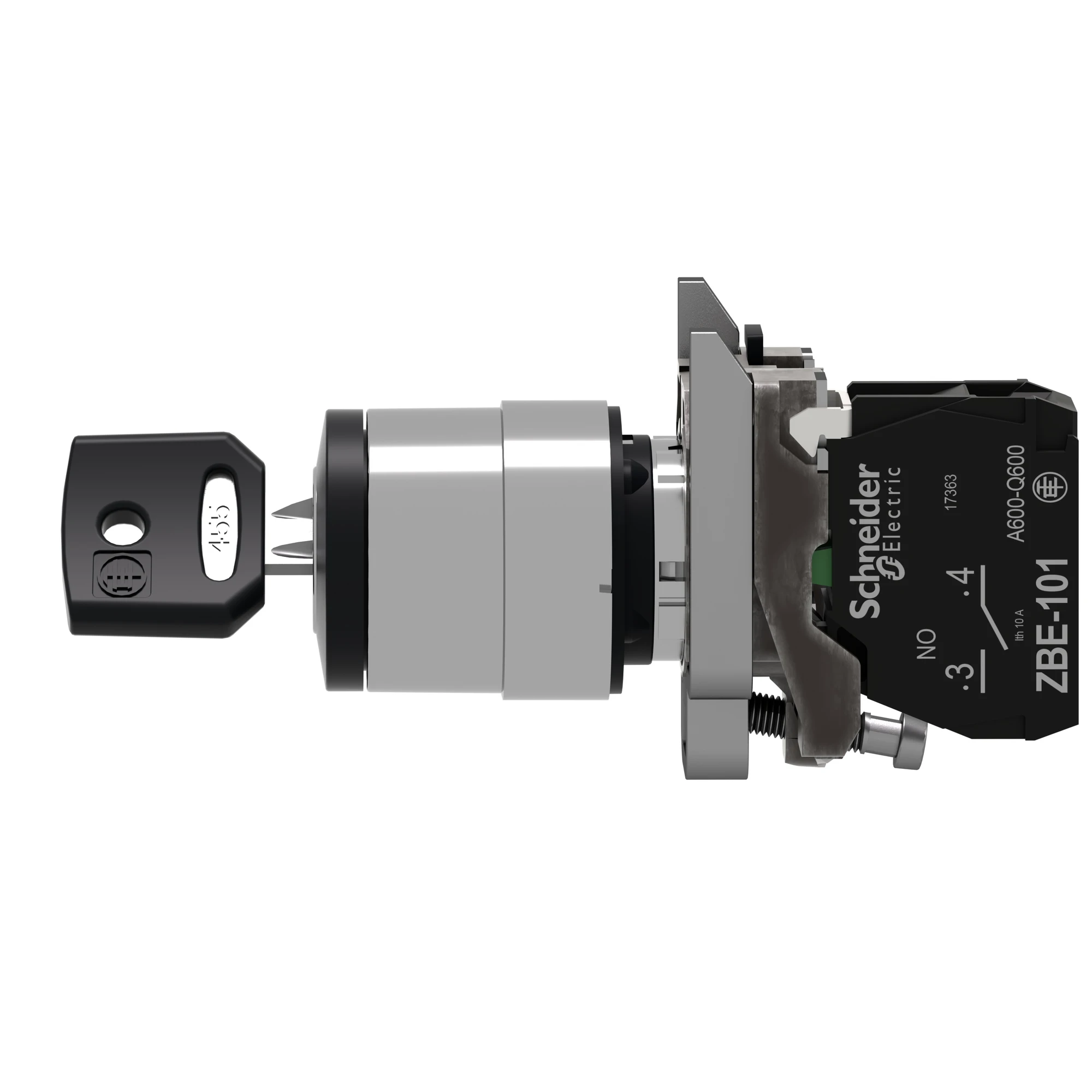 Schneider Electric XB4BG61 Key switch, Harmony XB4, metal, 22mm, black, 2 positions, momentary, Ronis 455, 1S (img_005)