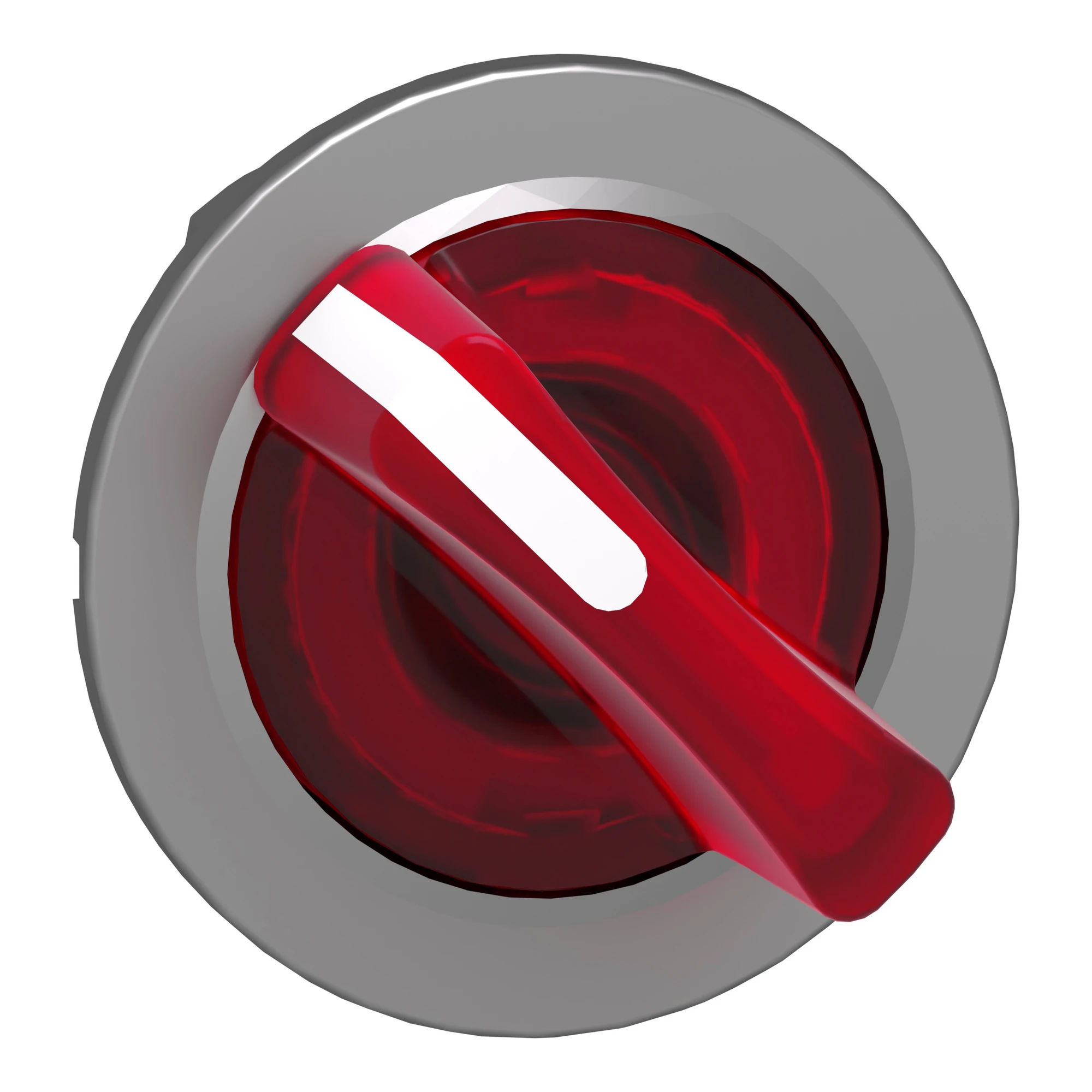 Schneider Electric ZB4FK1443 Illuminated selector switch, front element, Harmony XB4F, metal, 30mm, red, for universal LED, 2 positions, momentary (img_001)