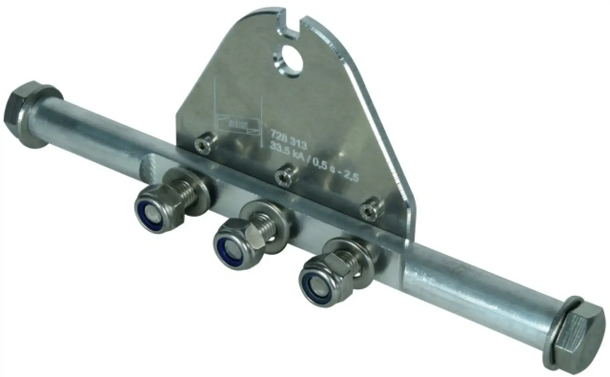 Dehn 728313 Phase connection plate 3-pole w. B 13mm w. round bolt D 20mm L 305mm (img_001)