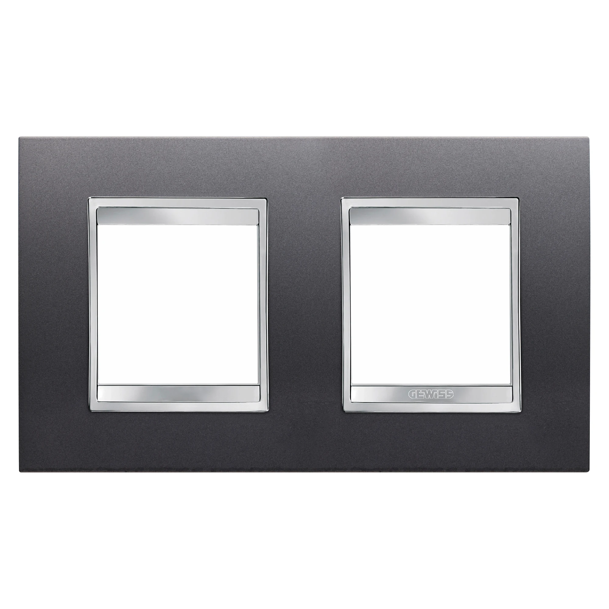GEWISS GW16223VA LUX INTERNATIONAL PLATE - IN PAINTED TECHNOPOLYMER - 2+2 MODULES HORIZONTAL - SLATE - CHORUSMART (img_001)