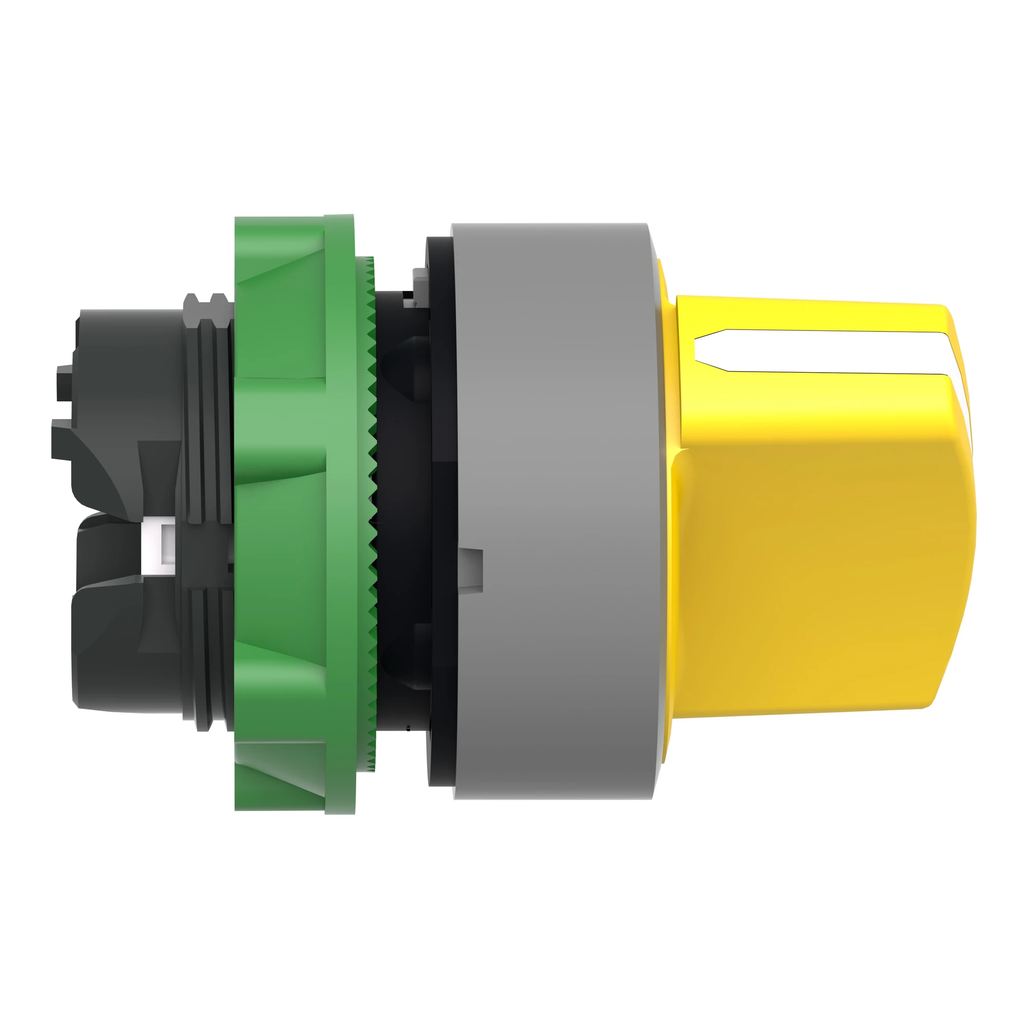 Schneider Electric ZB5AD205C0 Selector switch, front element, Harmony XB5, plastic, 22mm, light grey, yellow, 2 positions, latching (img_003)