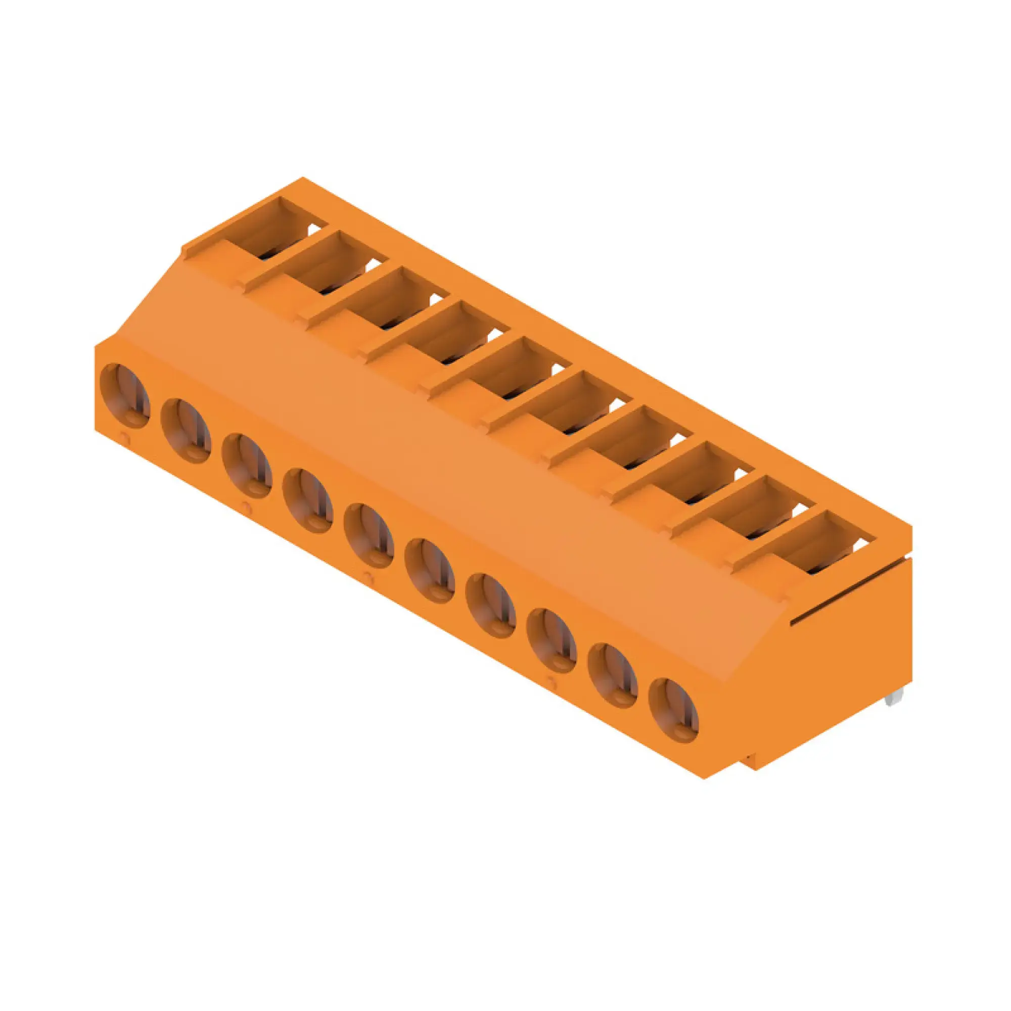 Weidmüller 2429580000 PCB terminal, 320 V, 32.5 A, Pitch in mm: 5.00, 6 mm², Number of poles: 10, Clamping yoke connection, THT solder connection, 180°, Box (img_001)
