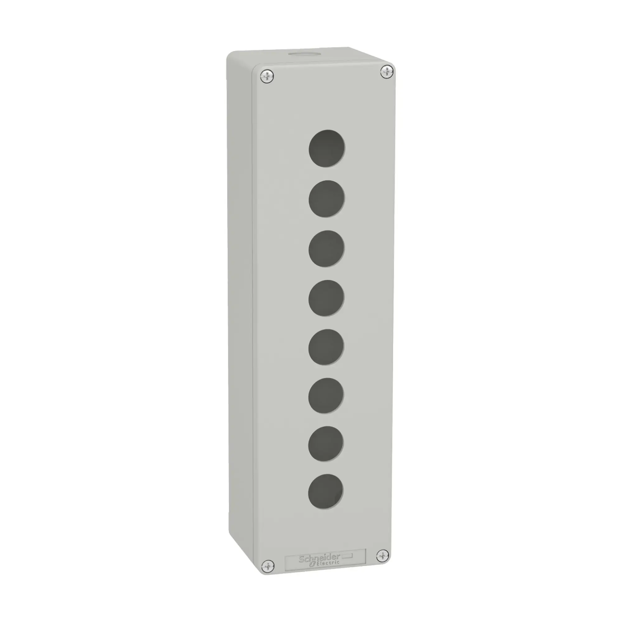 Schneider Electric XAPD5508 Empty enclosure XAP, metal, grey, for 8x22mm, 85x310x77, M32 (img_002)
