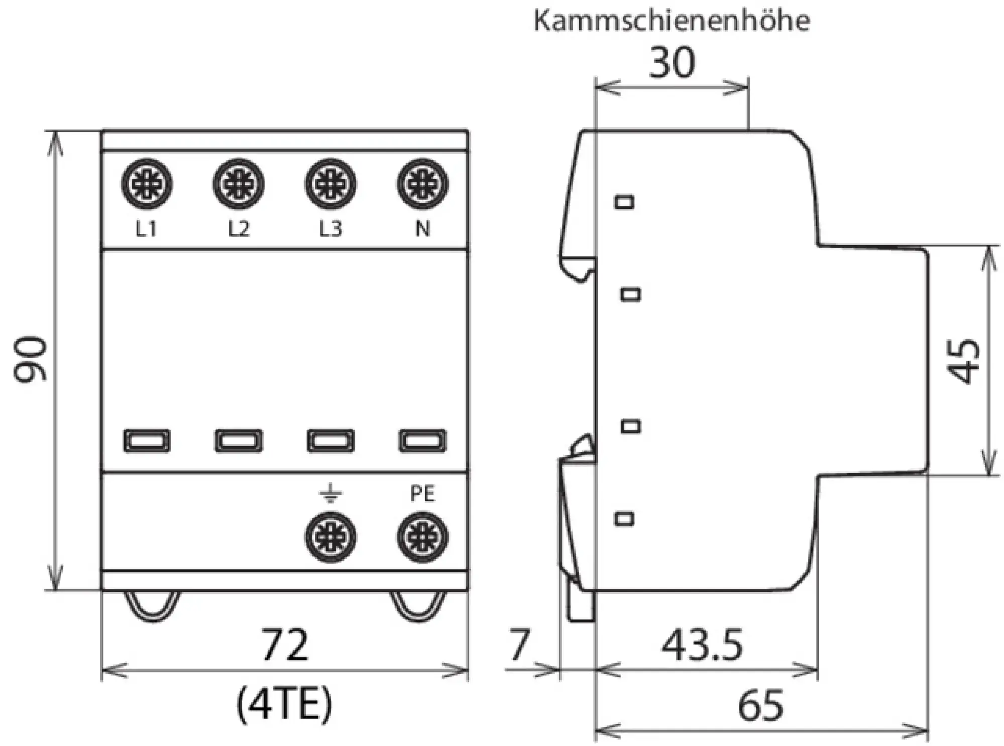 Dehn 941310 Appl.-opt. combined arrester DEHNshield type 1+2 f. 3-phase TT a. TN-S systems (img_004)