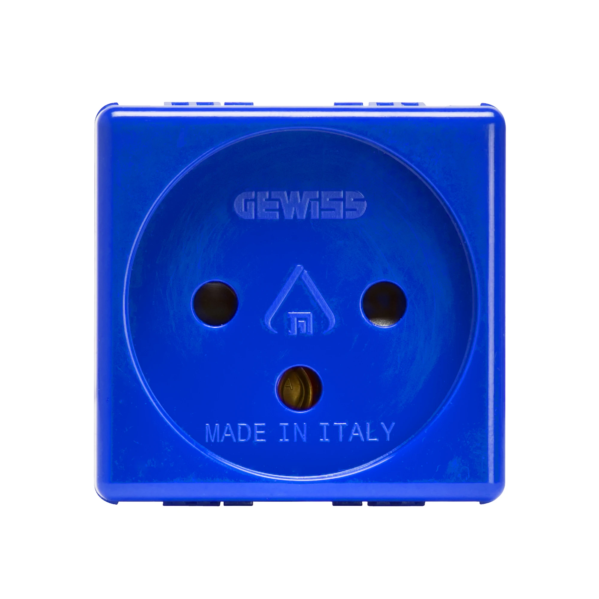 GEWISS GW20299 ISRAELI STANDARD SOCKET-OUTLET 250V ac - FOR SPECIAL REQUIREMENTS - 2P+E 16A - 2 MODULES - BLUE - SYSTEM (img_001)