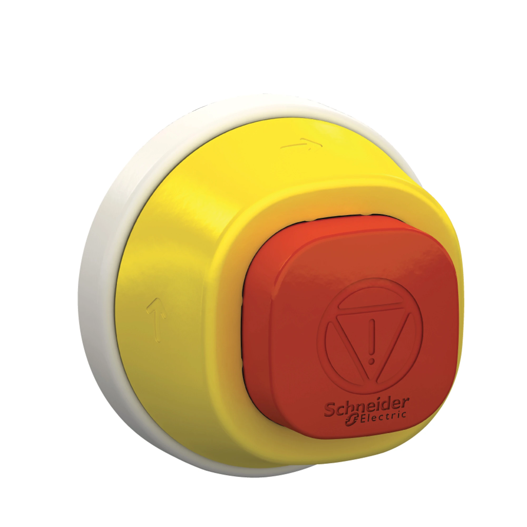 Schneider Electric ZB5AS84W3B Illuminated emergency stop/emergency switch, front element, Harmony XB5, plastic, 22mm, LED white/red, 24V, twist release (img_001)