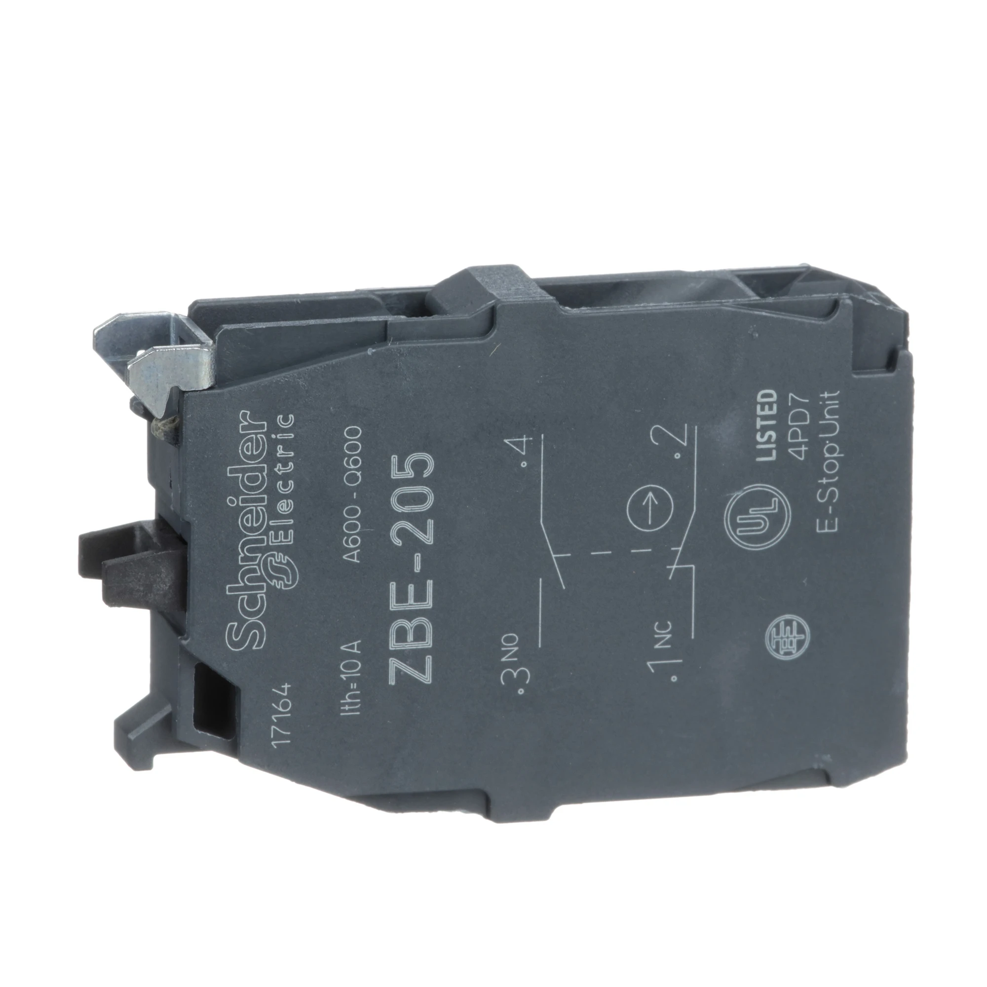 Schneider Electric ZBE205 Auxiliary contact block, Harmony XB4 and XB5, 22mm, 30mm, screw clamp, double, 1NO + 1NC (img_001)