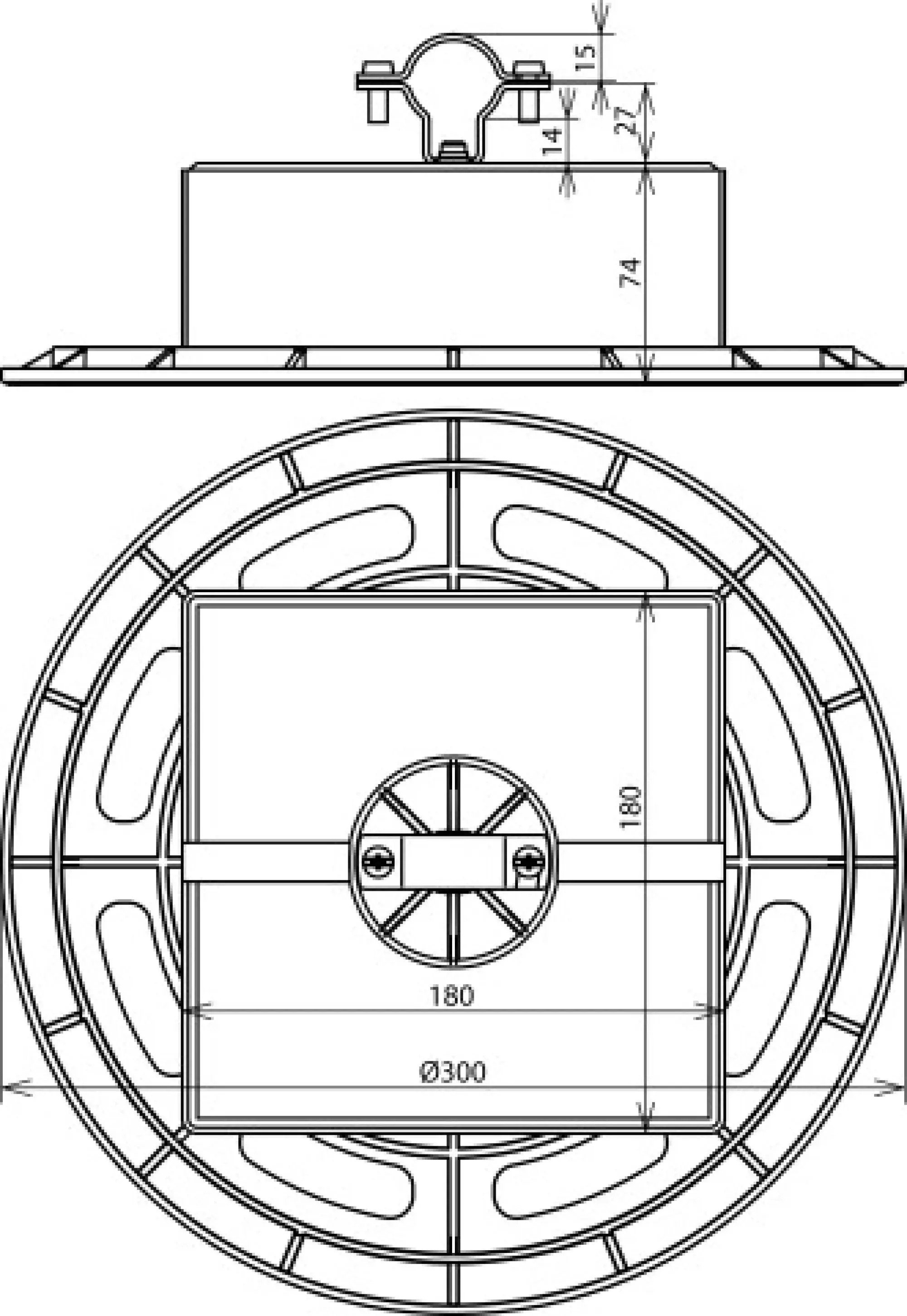 Dehn 253333 Roof cond. hold. w. base plate a. concrete block f. HVI power conduc. 27-30mm -KIT- (img_004)