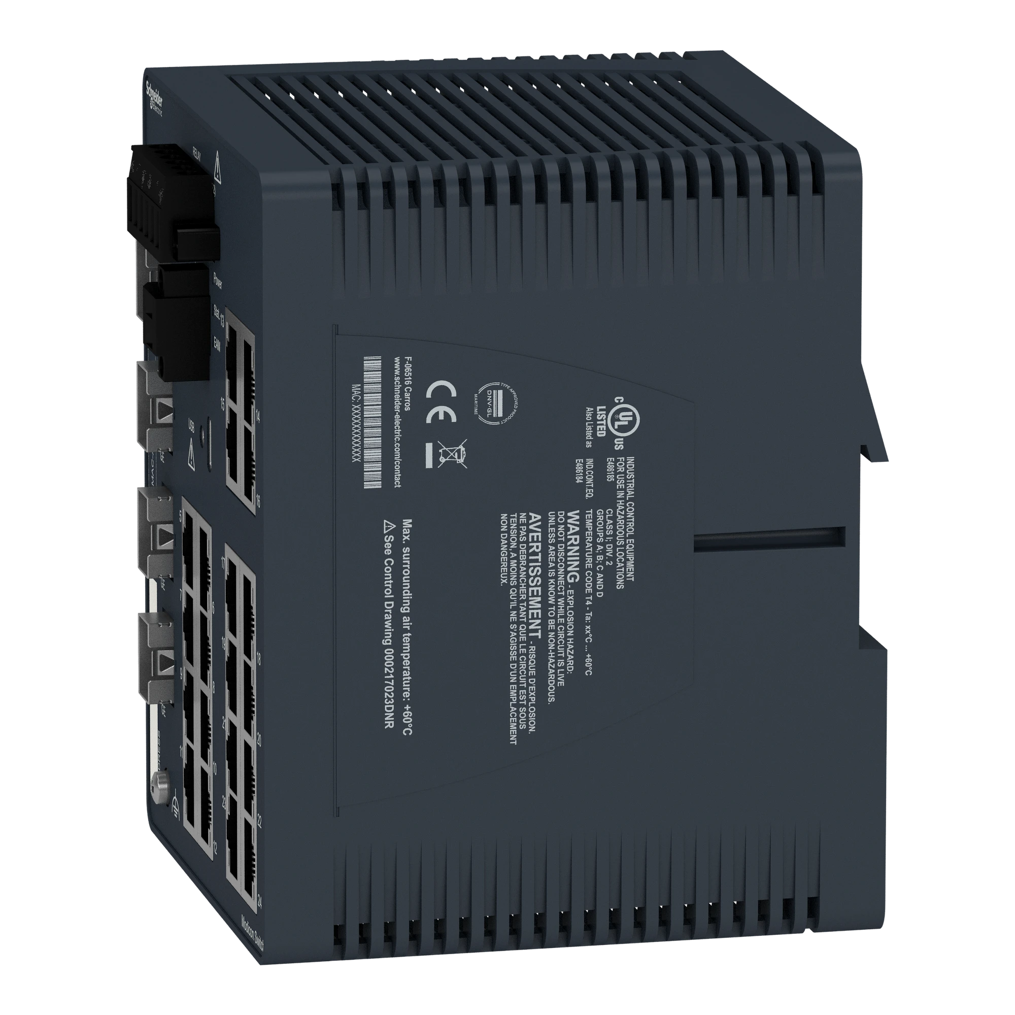 Schneider Electric MCSESM243F4LG0 Modicon Managed Switch, 20 Ports for Copper (20TX 10/100 Mbit/s) + 4 Gigabit SFP Ports (100/1000 Mbit/s) (img_007) Schneider Electric MCSESM243F4LG0 Modicon Managed Switch, 20 Ports for Copper (20TX 10/100 Mbit/s) + 4 Gigabit SFP Ports (100/1000 Mbit/s) (img_007)