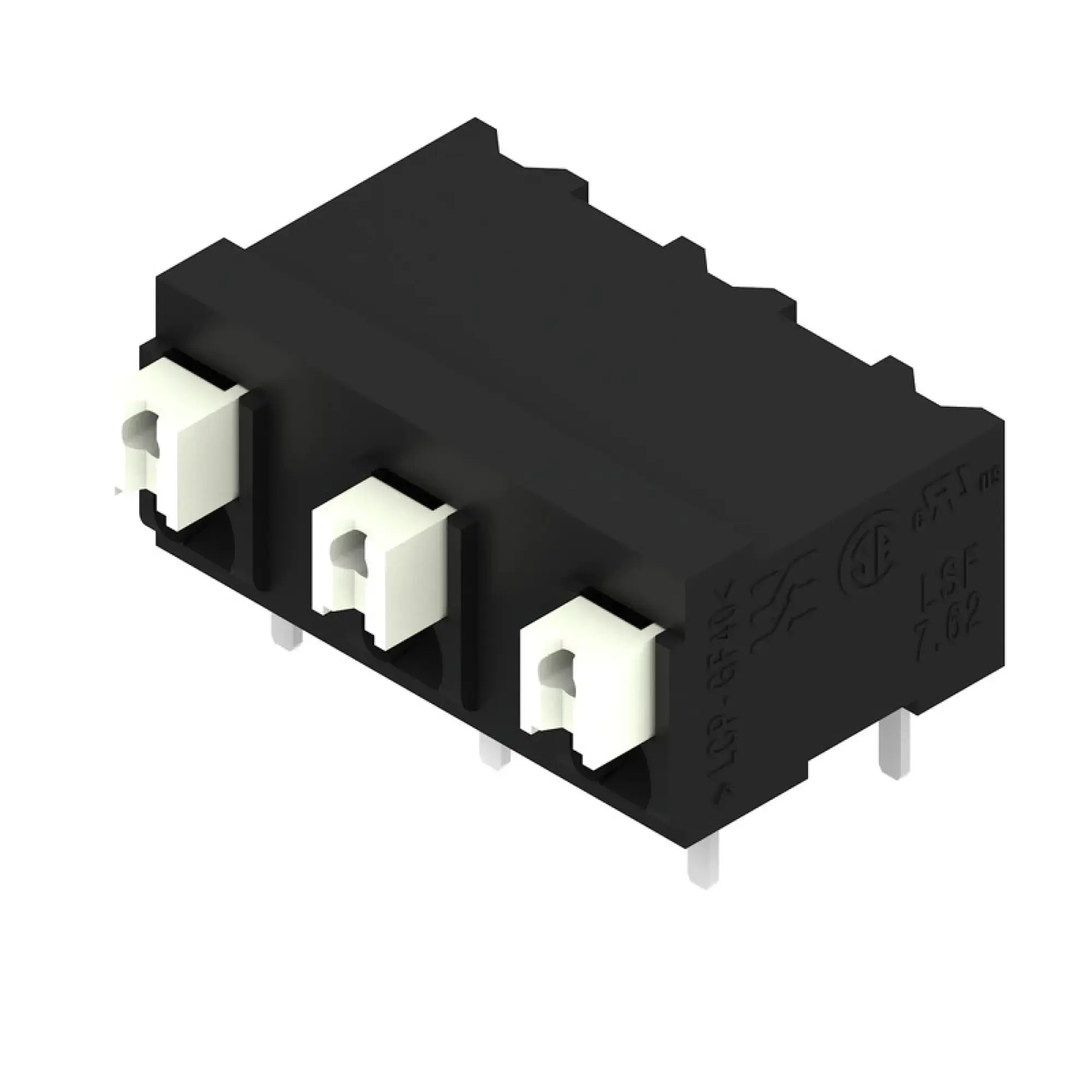 Weidmüller 1874550000 PCB terminal, 630 V, 17.5 A, Pitch in mm: 7.62, 1.5 mm², Number of poles: 3, PUSH IN with actuator, THT/THR solder connection, 90°, Tape (img_001)