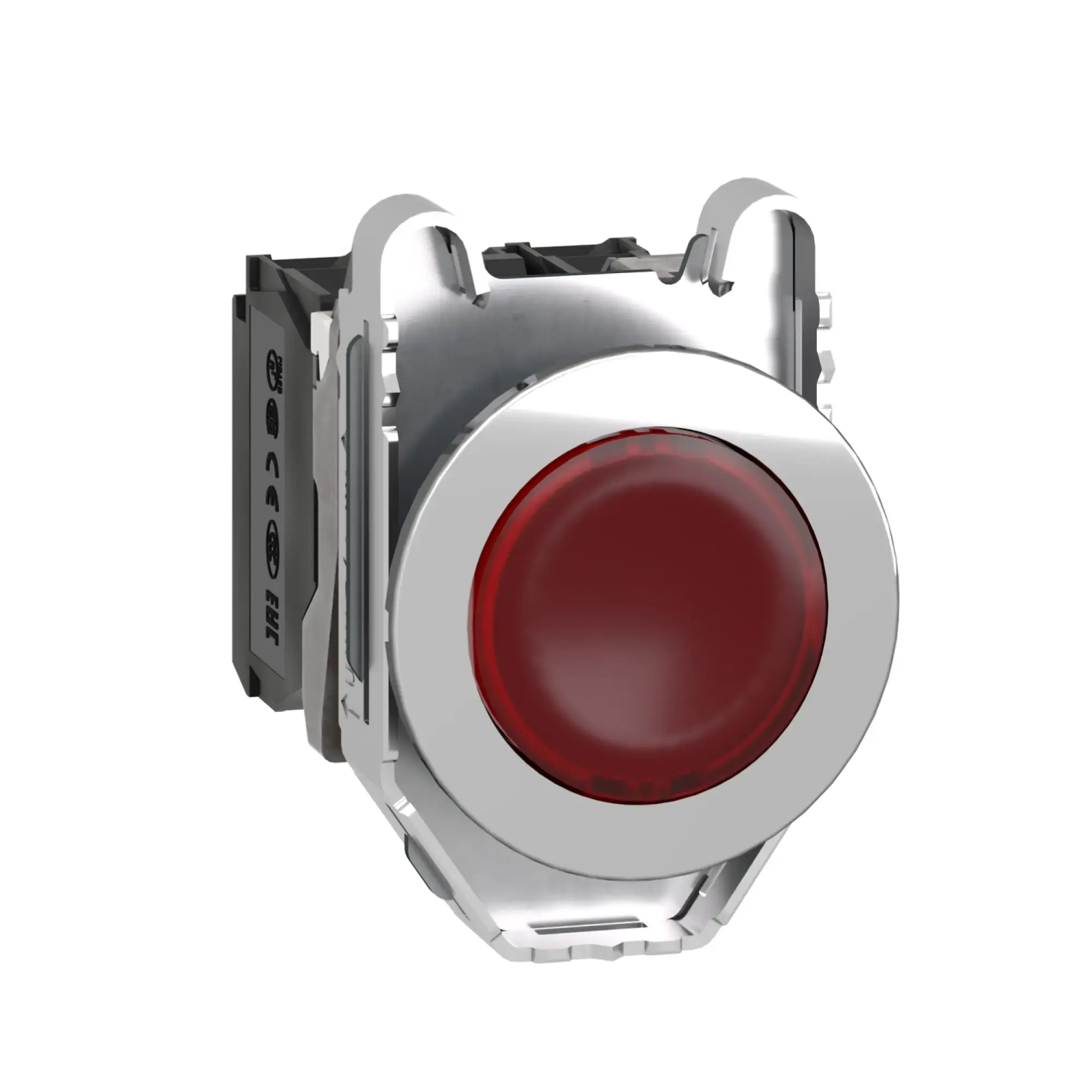 Schneider Electric XB4FW34G5 Illuminated push-button, Harmony XB4F, metal, 30mm, red, unmarked, universal LED, smooth dome, 1NC+1NO, 110-120V AC (img_001)