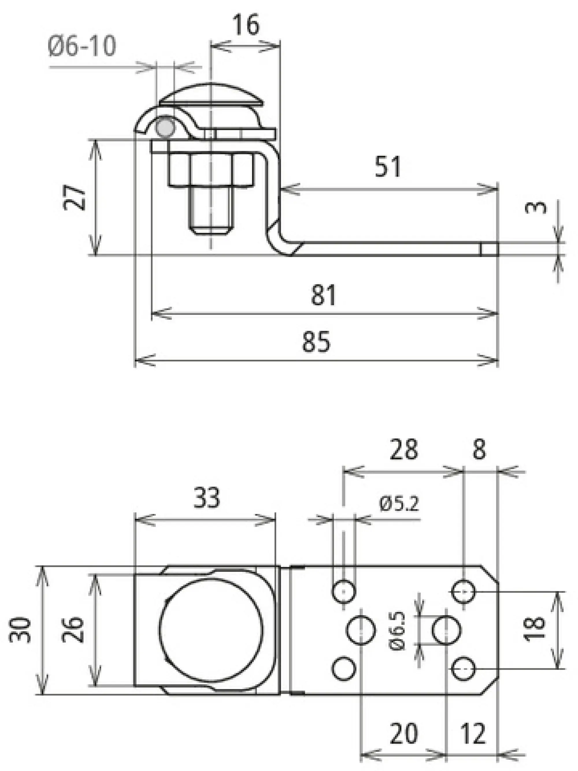 Dehn 377100 Connection lug Z-shaped Al with clamping frame for Rd 6-10mm St/tZn (img_002) Dehn 377100 Connection lug Z-shaped Al with clamping frame for Rd 6-10mm St/tZn (img_002)