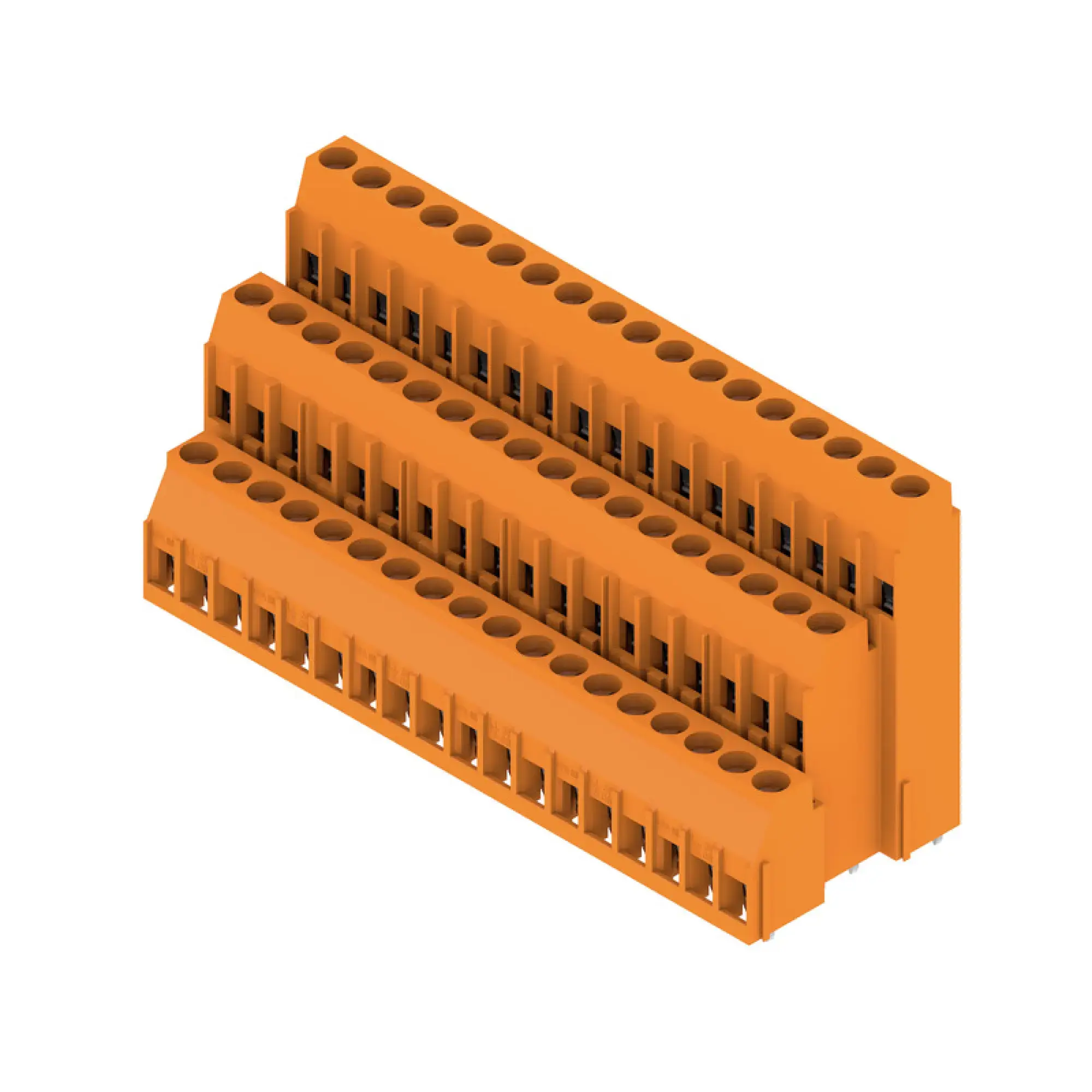 Weidmüller 1979200000 PCB terminal, 320 V, 32.5 A, Pitch in mm: 5.08, 6 mm², Number of poles: 54, Clamping yoke connection, THT solder connection, 90°, Box (img_001)