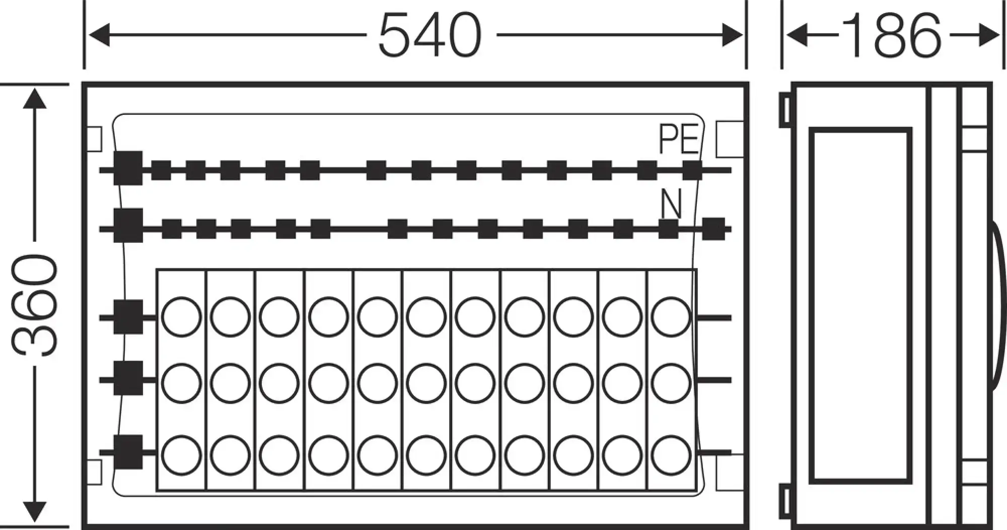 Hensel 68000117 ENYSTAR-Sicherungsgehäuse, 12x3x63A D02 auf Sammelschiene 250 A, 5polig FP 3435 (img_003) Hensel 68000117 ENYSTAR-Sicherungsgehäuse, 12x3x63A D02 auf Sammelschiene 250 A, 5polig FP 3435 (img_003)