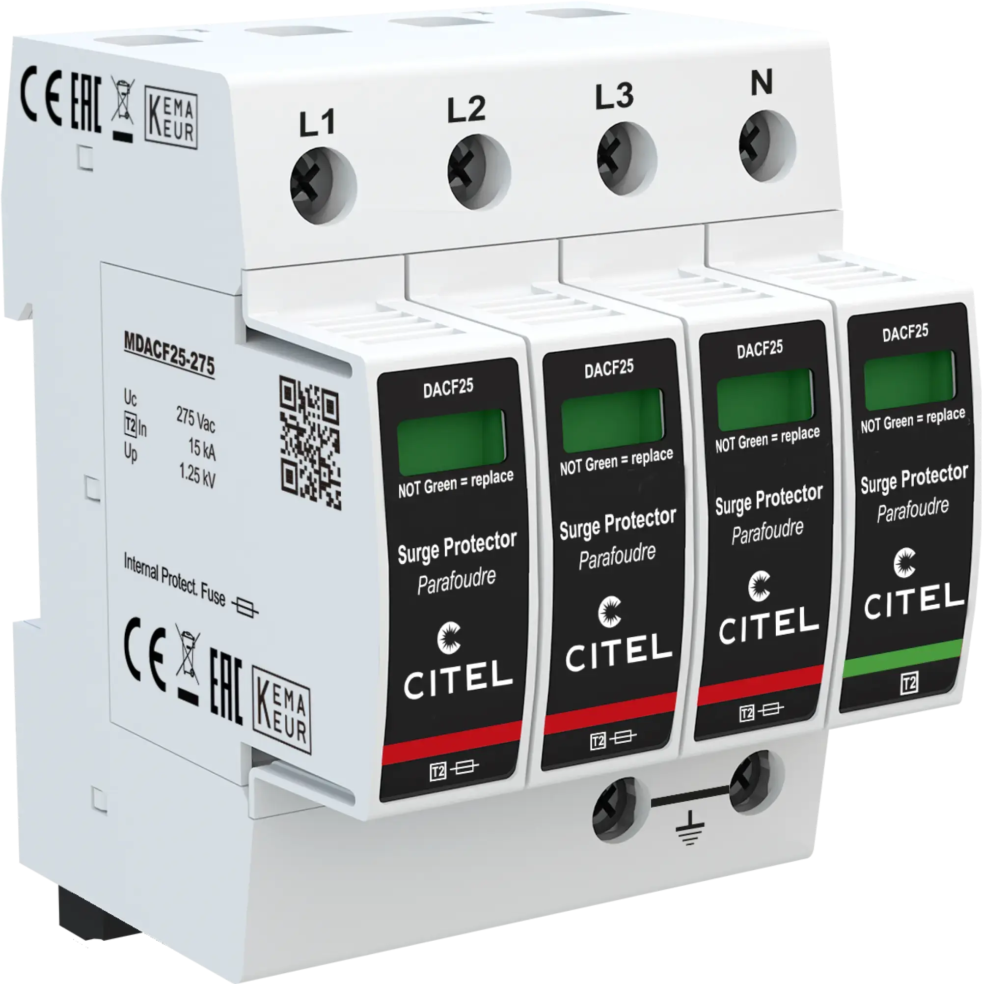 Citel 821410244 Überspannungsschutz 4-polig Typ 2 für 230/400 V TT Netze, mit integrierter Sicherung (img_001) Citel 821410244 Überspannungsschutz 4-polig Typ 2 für 230/400 V TT Netze, mit integrierter Sicherung (img_001)