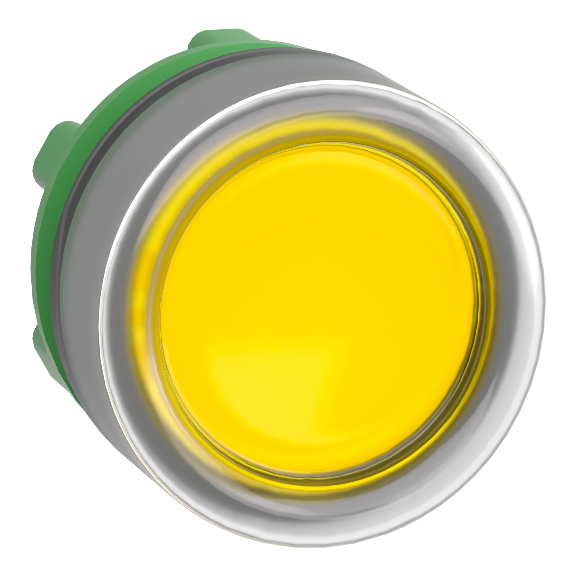 Schneider Electric ZB5AW583C0 Illuminated push-button, front element, Harmony XB5, plastic, 22mm, light grey, yellow, for universal LED, with protective cap (img_001)