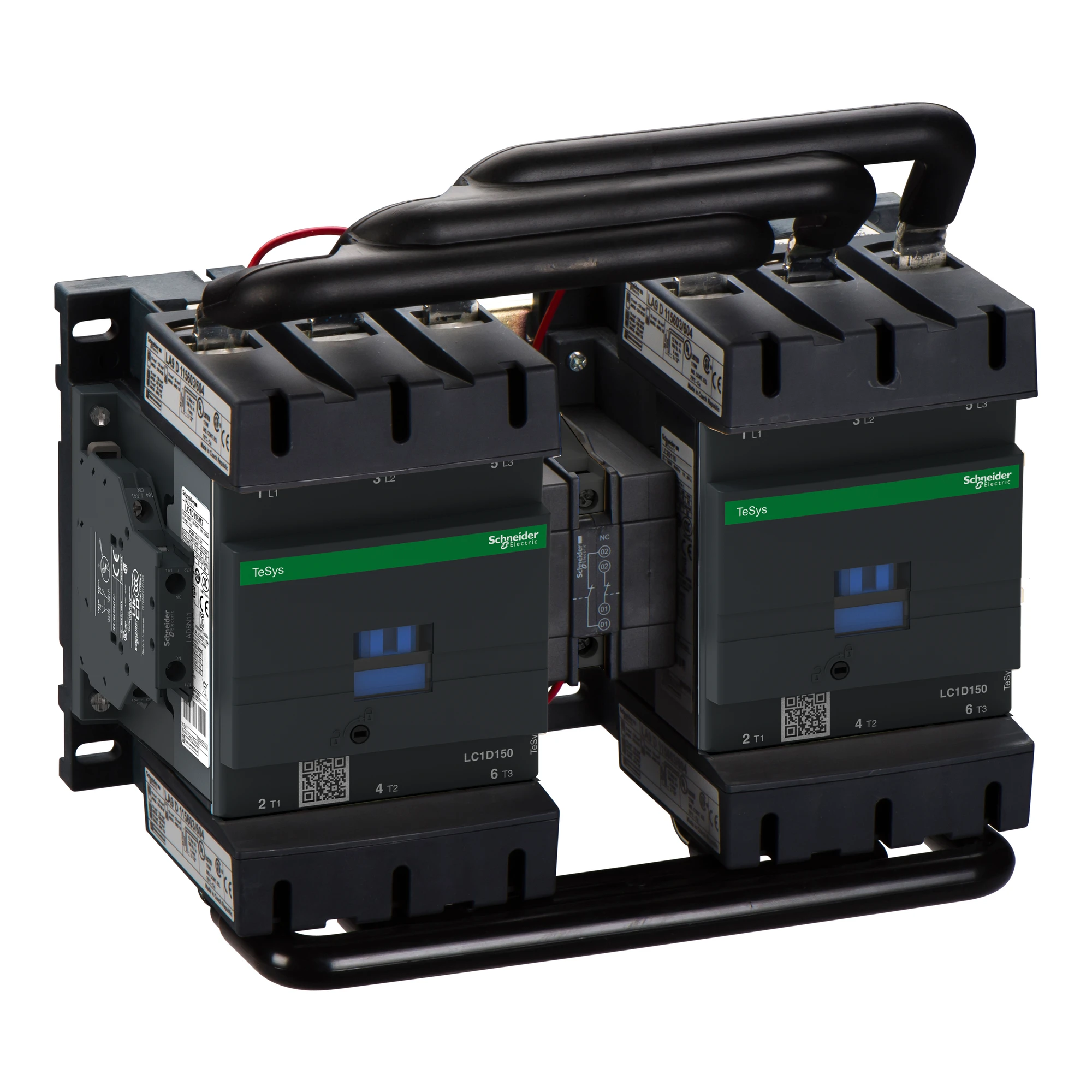 Schneider Electric LC2D150G7 Reversing Contactor Combination, 3p+1NO+1NC, 75kW/400V/AC3 150A, Coil 120V 50/60Hz (img_001)