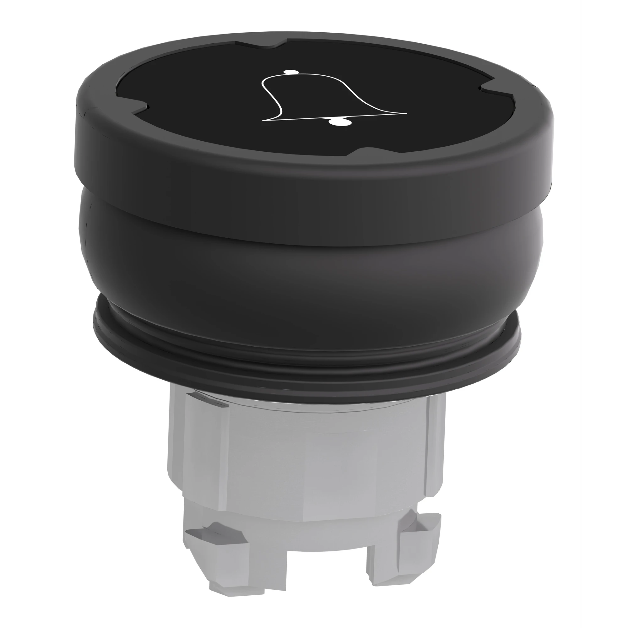 Schneider Electric ZB4BC28001RA Push button, front element, Harmony XB4, metal, 22mm, black, labeled bell, rotated, momentary, sealing grommet (img_005) Schneider Electric ZB4BC28001RA Push button, front element, Harmony XB4, metal, 22mm, black, labeled bell, rotated, momentary, sealing grommet (img_005)