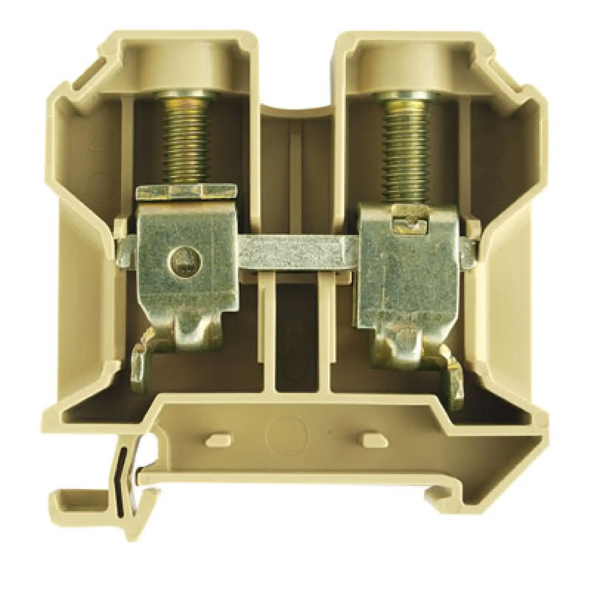 Weidmüller 0608360000 Feed-through terminal block, Screw connection, beige / yellow, 35 mm², 125 A, 800 V, Number of connections: 2 (img_001)