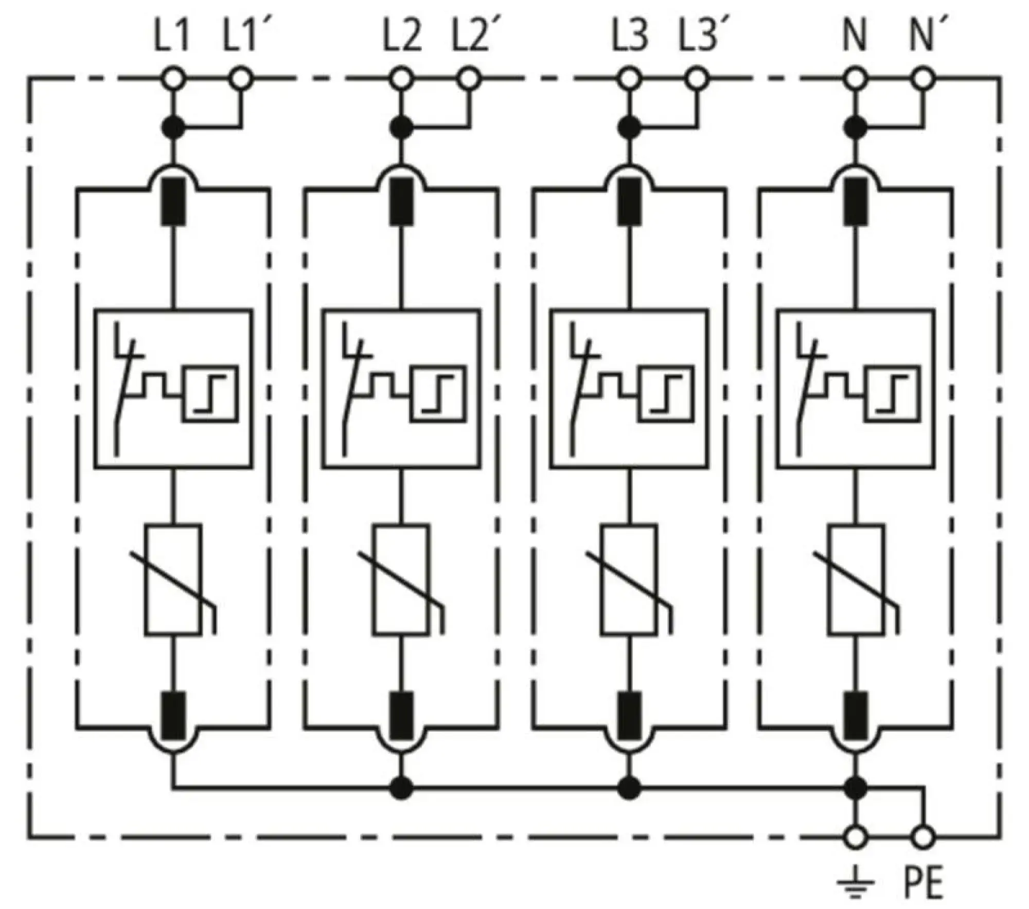 Dehn 943402 Ueberspannungsableiter Typ 2 DEHNguard SMD 4-polig fuer TN-S-Systeme (img_003) Dehn 943402 Ueberspannungsableiter Typ 2 DEHNguard SMD 4-polig fuer TN-S-Systeme (img_003)