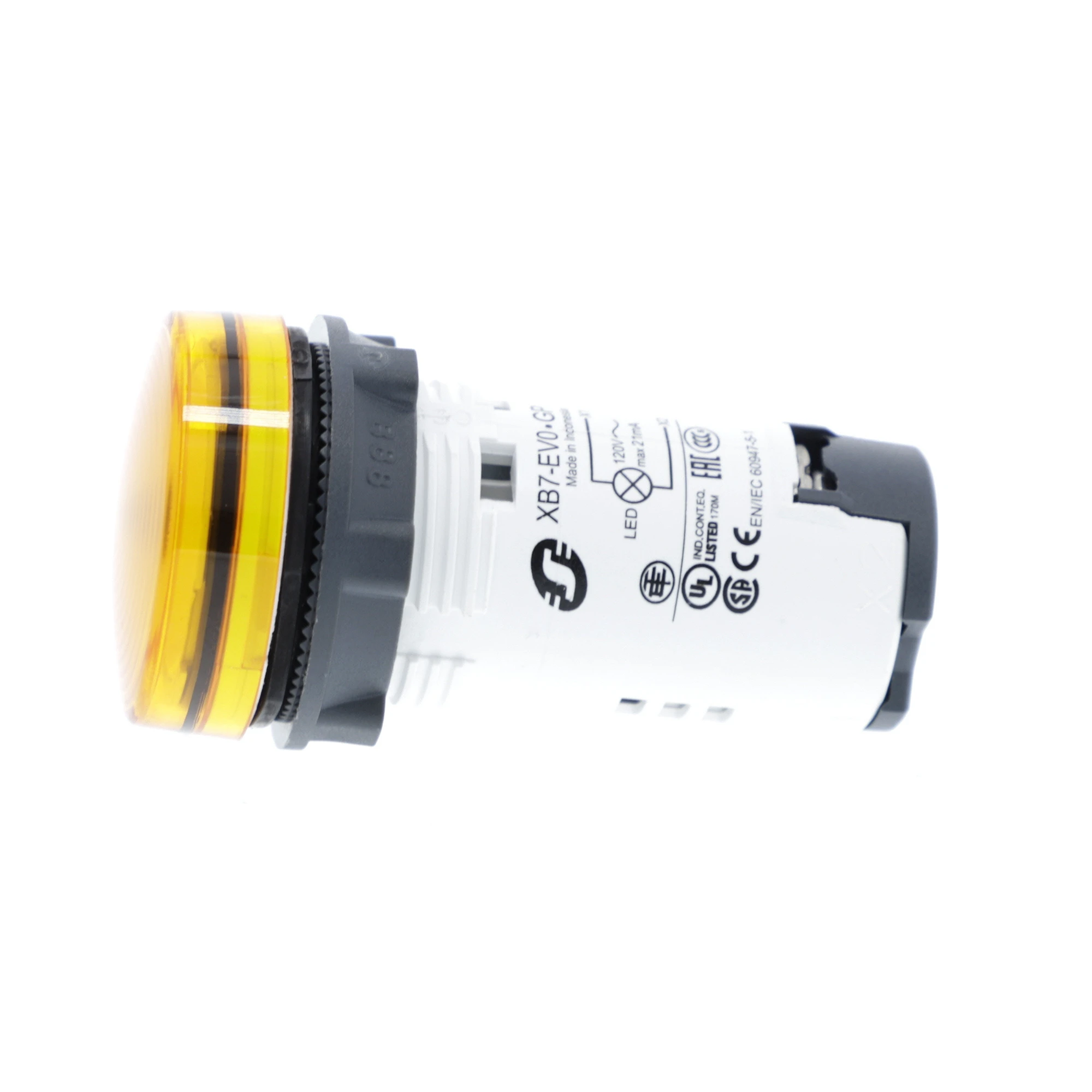 Schneider Electric XB7EV08GP Indicator Light, Harmony XB7, Monoblock, Plastic, Ø22mm, Orange, Integrated LED, 120V AC, Screw Terminal (img_005) Schneider Electric XB7EV08GP Indicator Light, Harmony XB7, Monoblock, Plastic, Ø22mm, Orange, Integrated LED, 120V AC, Screw Terminal (img_005)